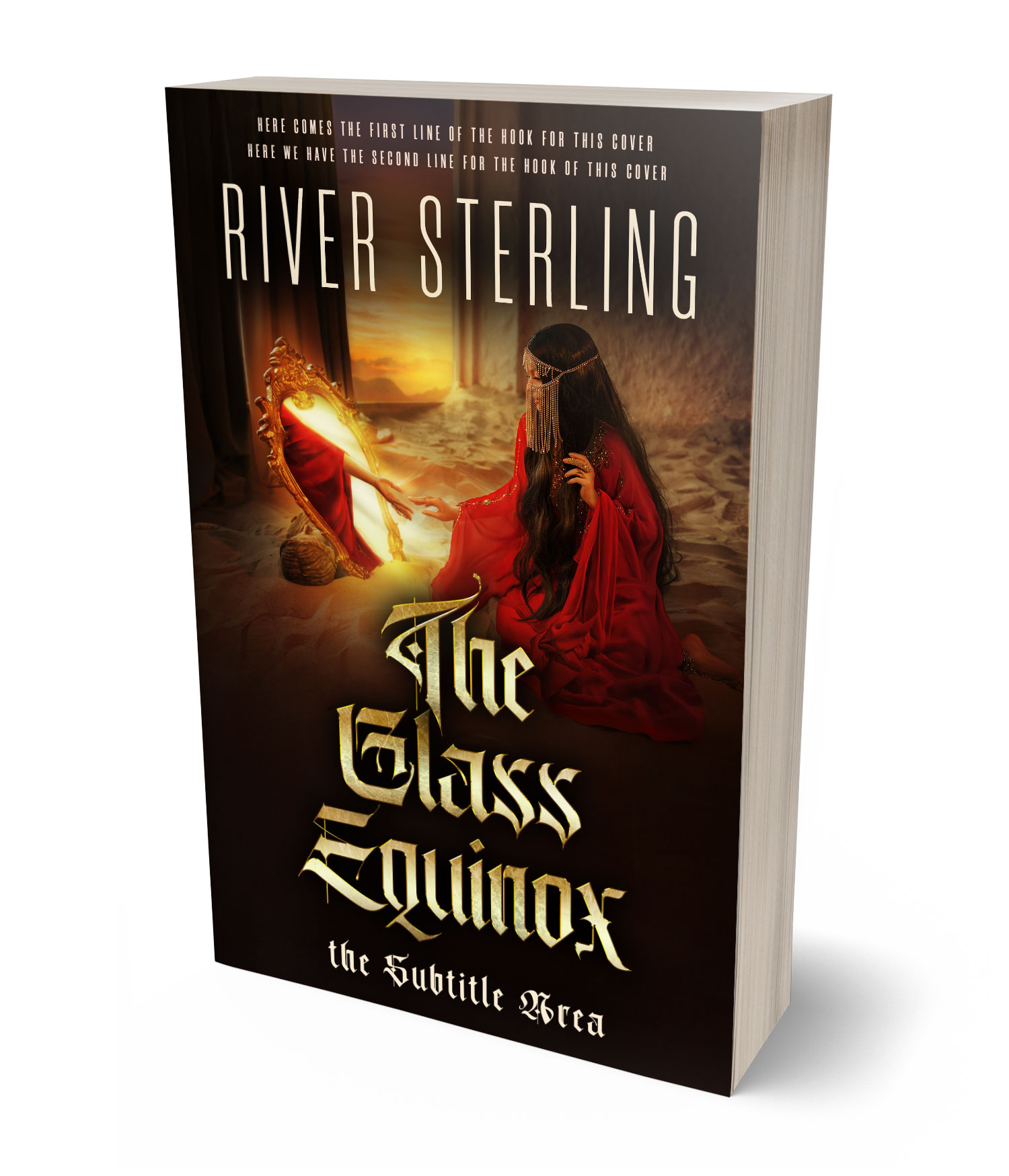 3D view of Premade Fantasy Book Cover - Antique Brass #36117 | BookCoverZone*