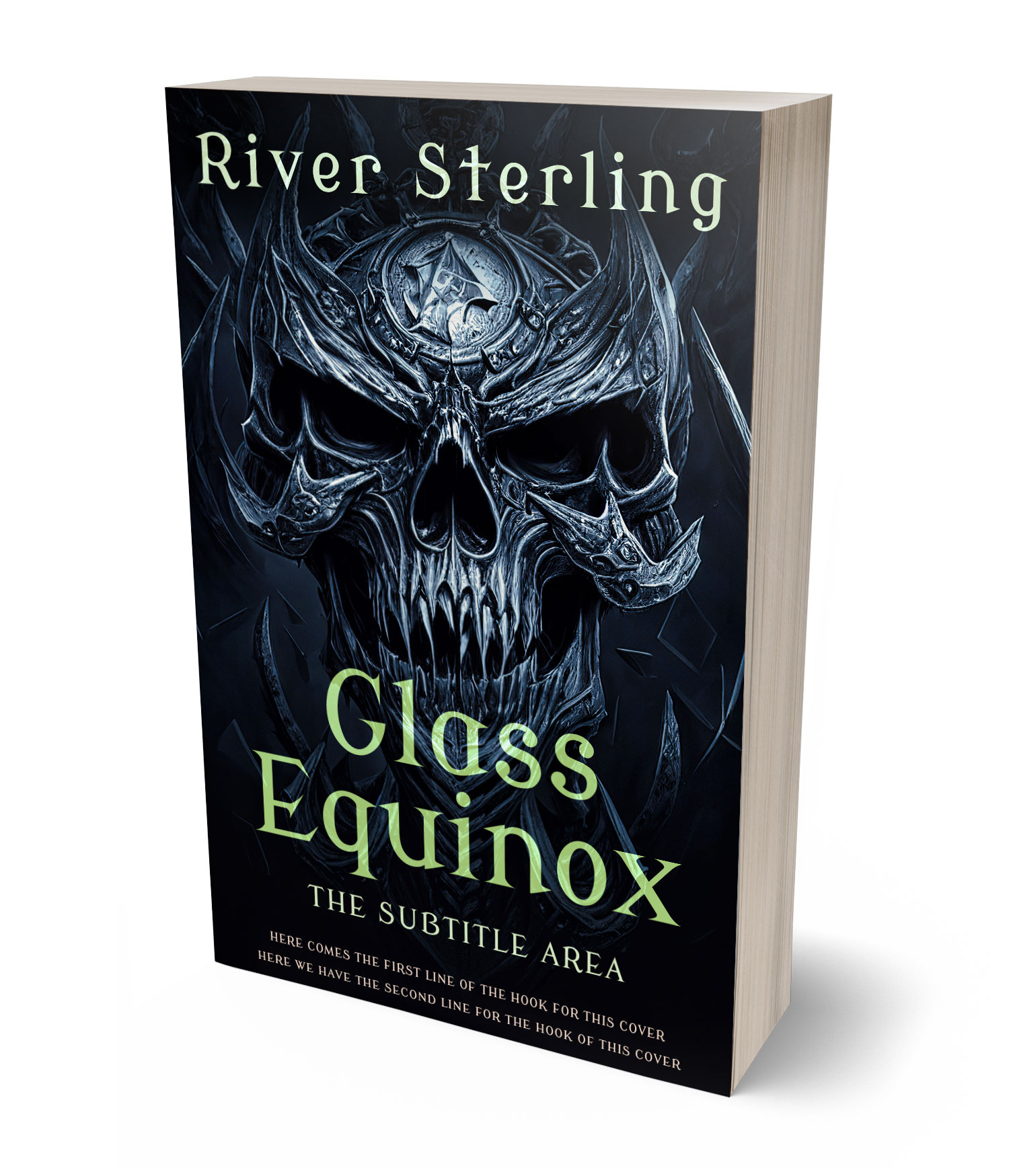 3D view of Premade Horror Book Cover - Ebony #36129 | BookCoverZone*