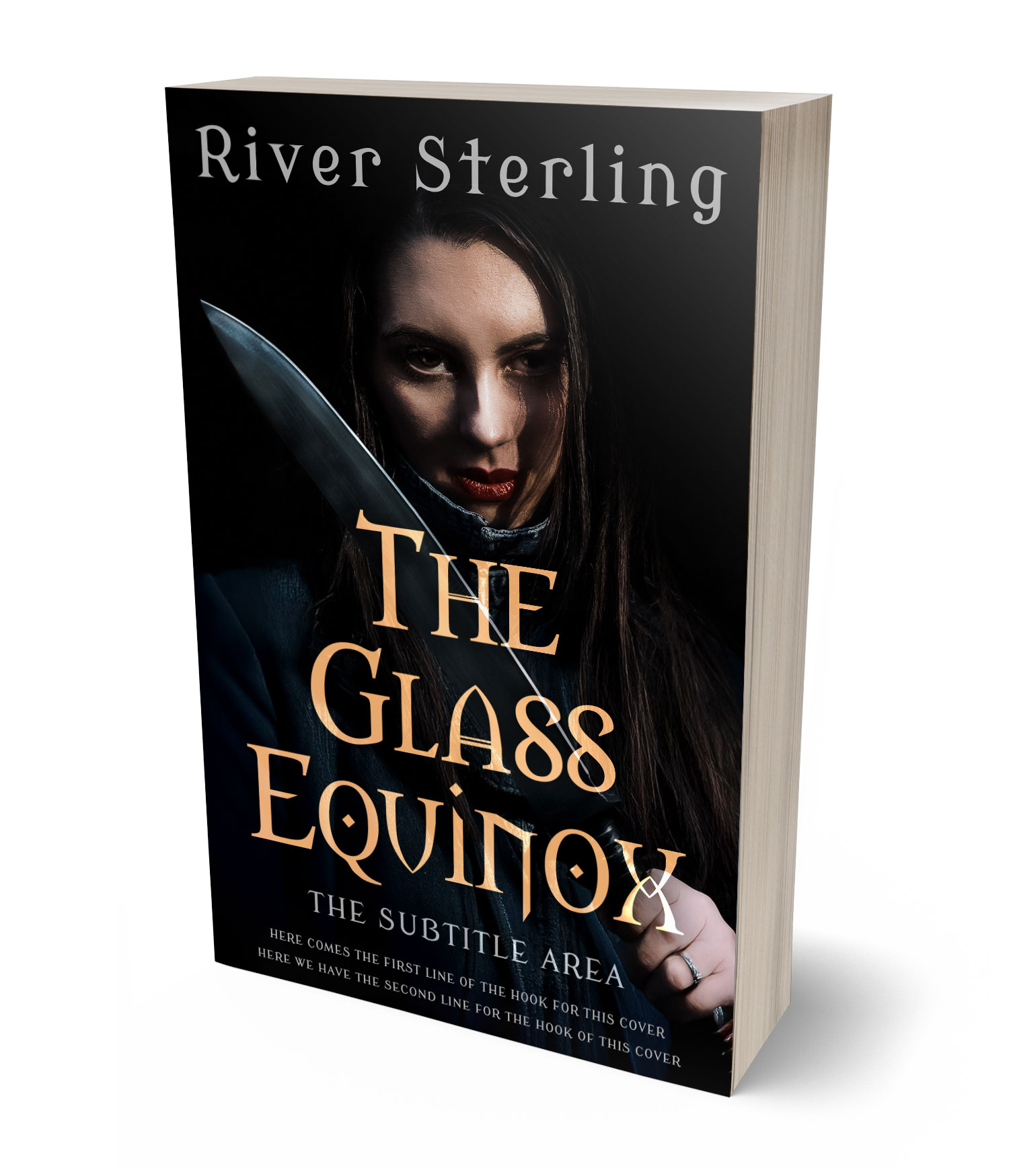 3D view of Premade Mystery & Thriller & Suspense Book Cover - Tan #36138 | BookCoverZone*