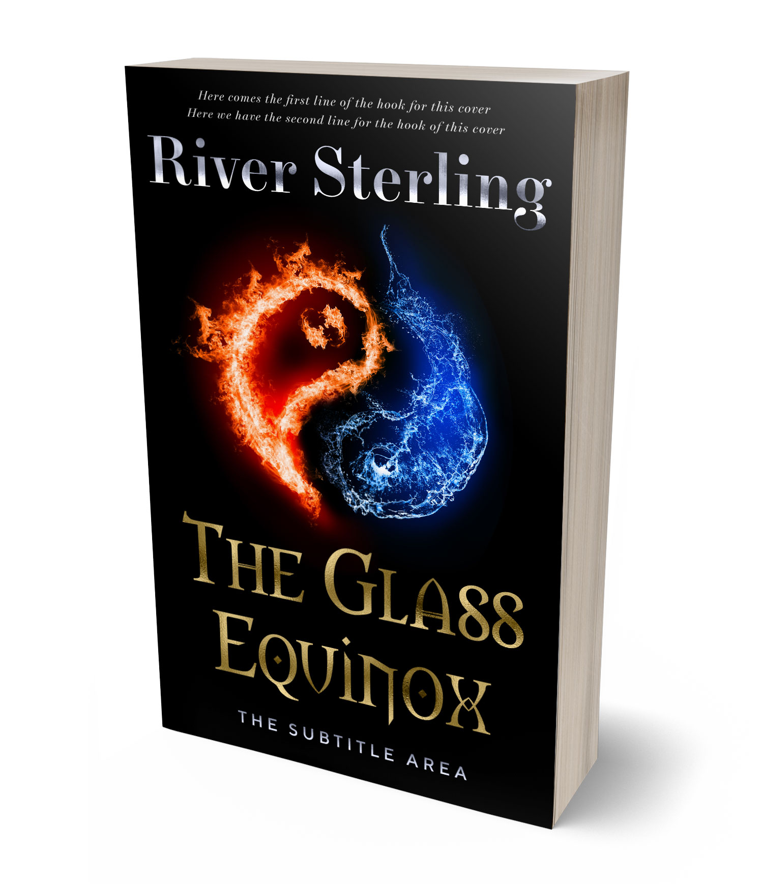 3D view of Premade Health & Mind & Body Book Cover - Antique Brass #36148 | BookCoverZone*