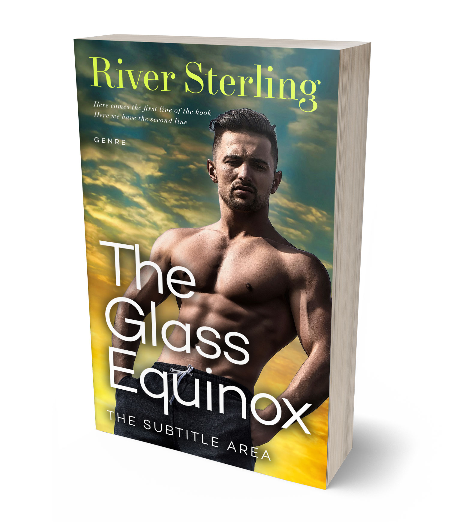 3D view of Premade Romance Book Cover - Lunar Green #36164 | BookCoverZone*