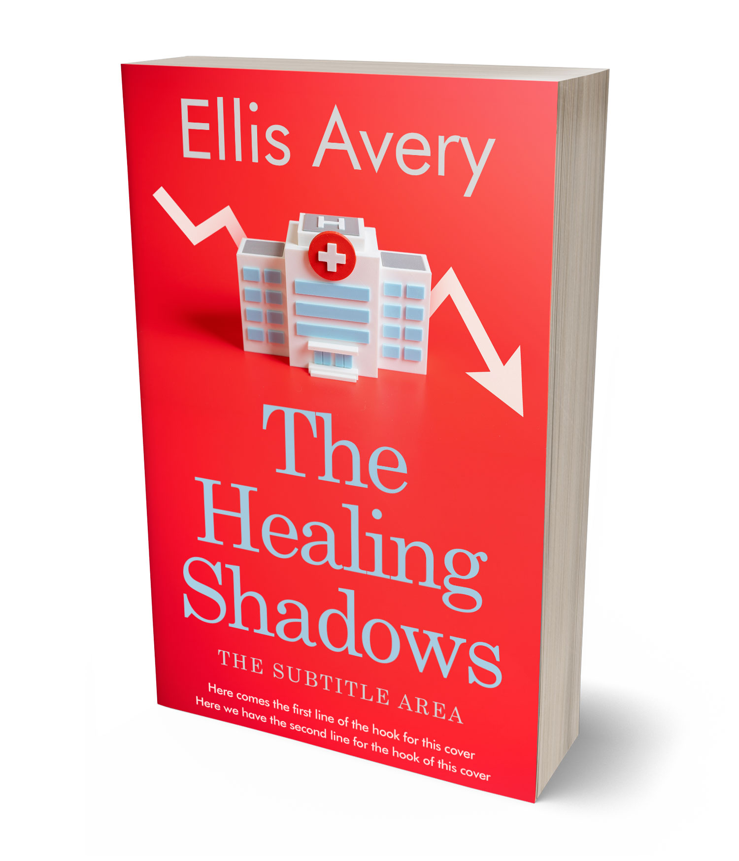 3D view of Premade Medical Book Cover - Torch Red #36165 | BookCoverZone*