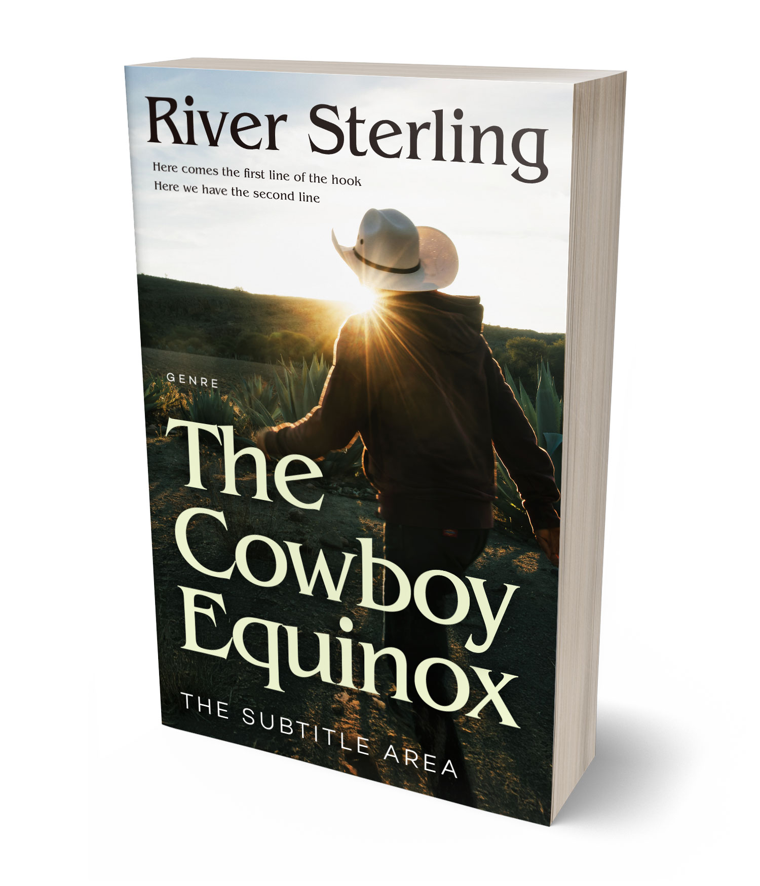 3D view of Premade Western Book Cover - Rangoon Green #36195 | BookCoverZone*