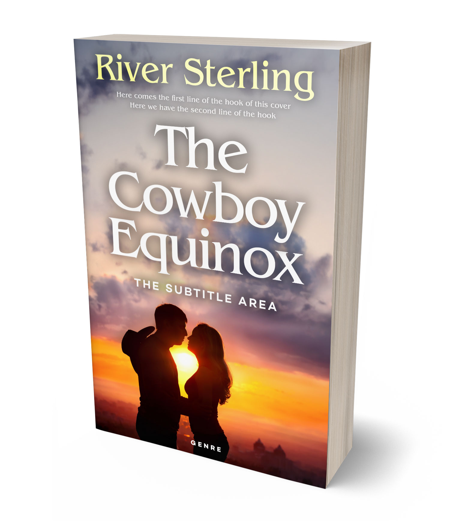 3D view of Premade Romance Book Cover - Del Rio #36201 | BookCoverZone*