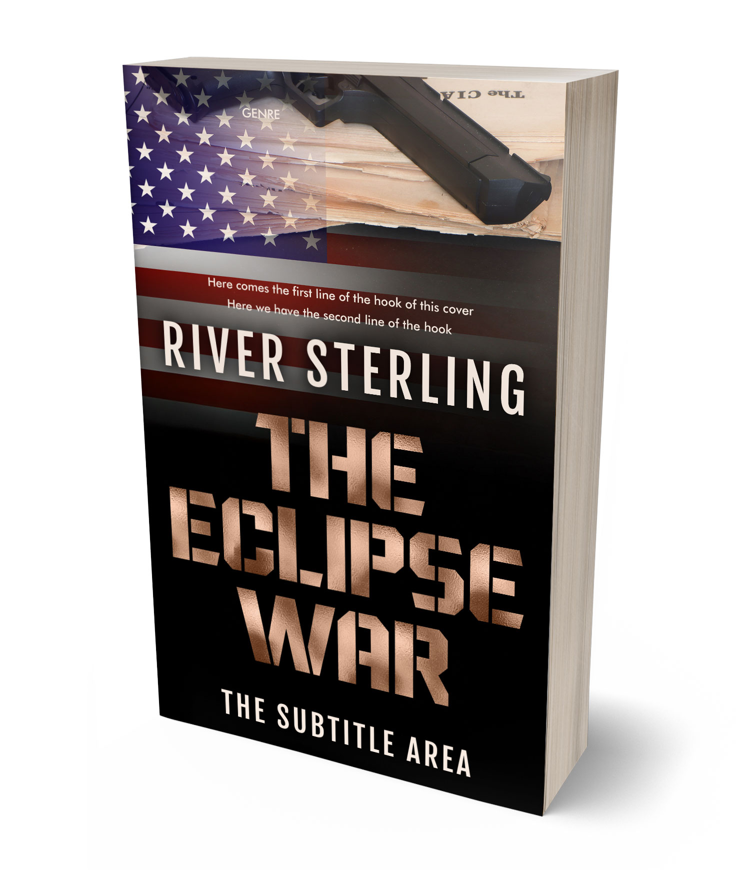 3D view of Premade Mystery & Thriller & Suspense Book Cover - Cocoa Brown #36220 | BookCoverZone*