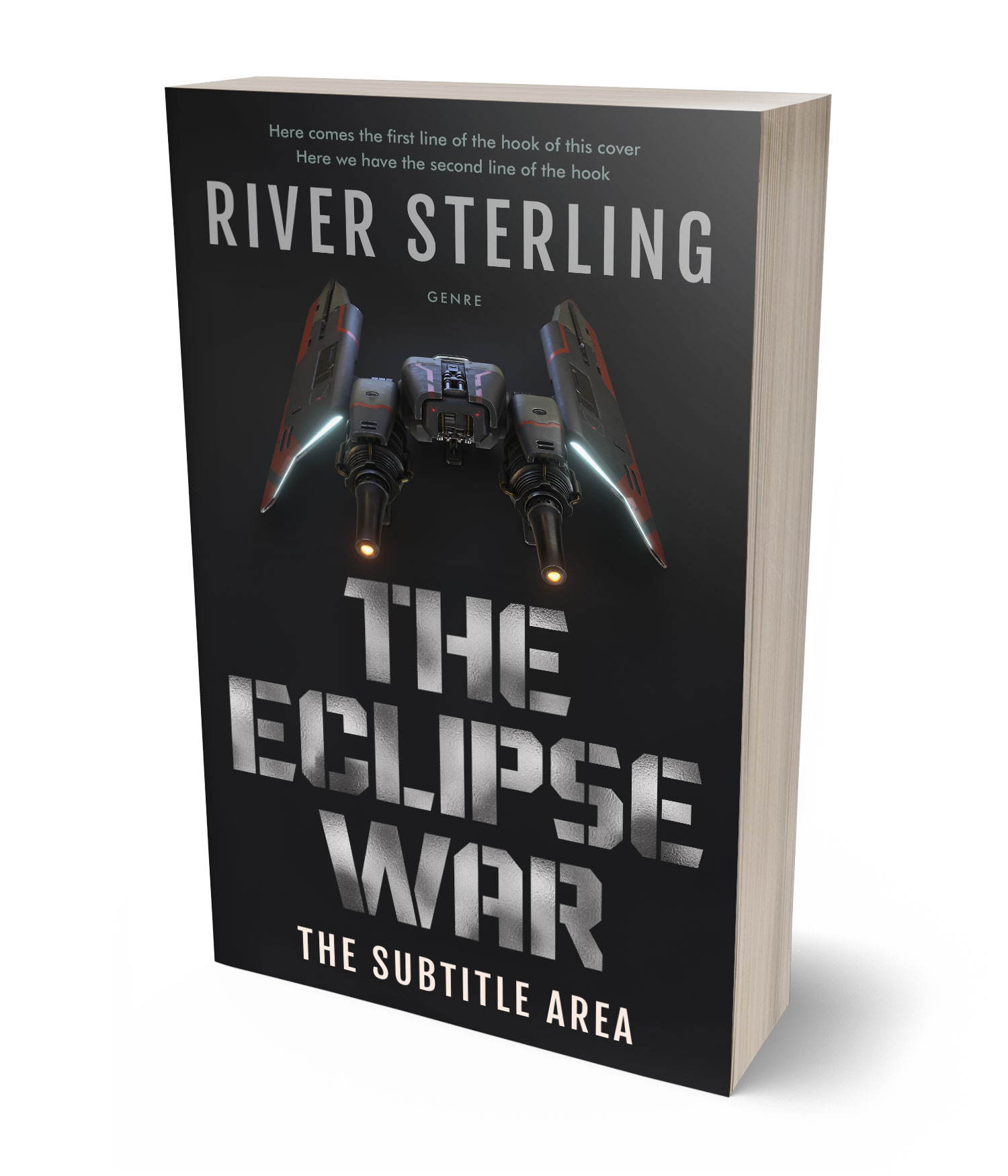 3D view of Premade Science Fiction Book Cover - Shark #36227 | BookCoverZone*