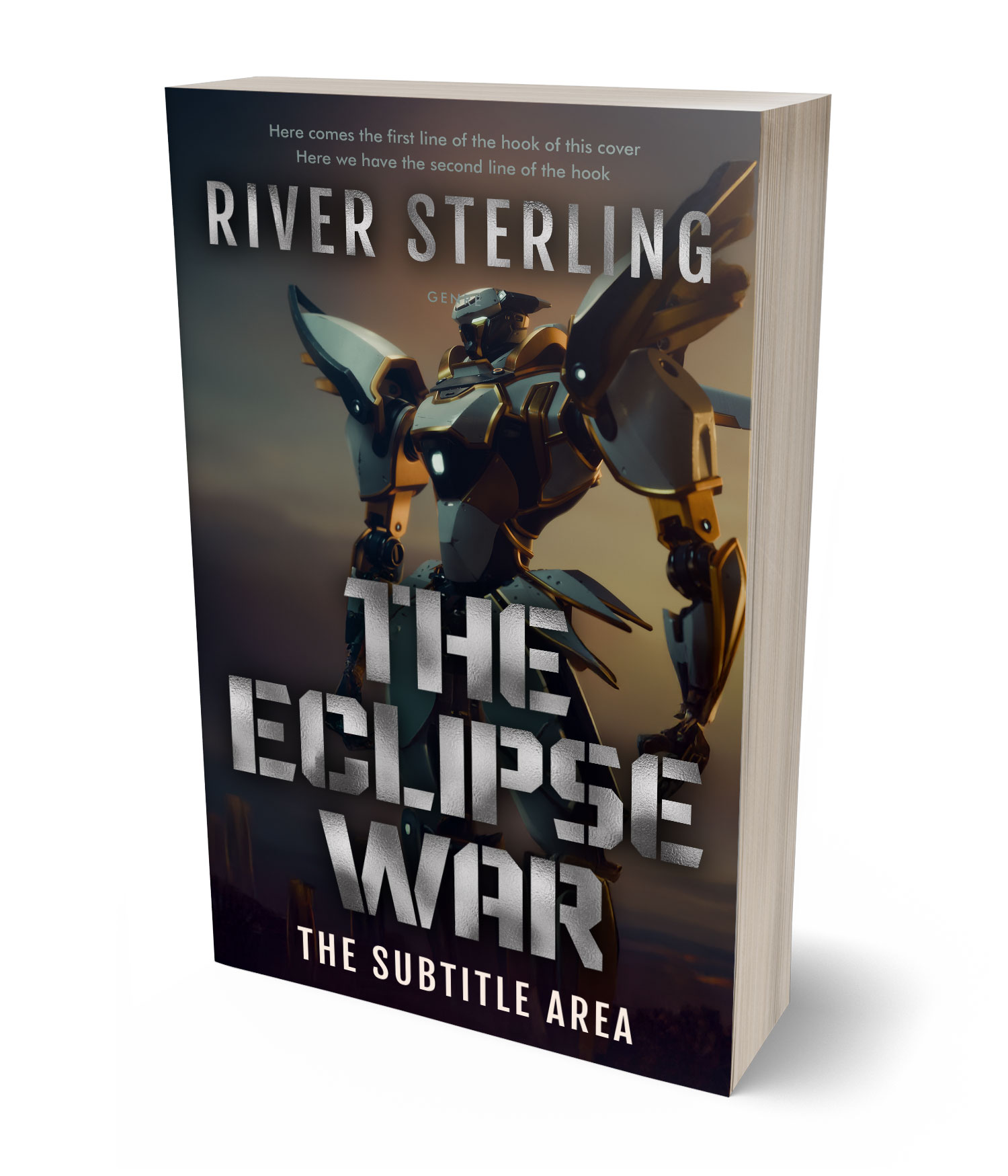 3D view of Premade Science Fiction Book Cover - Thunder #36228 | BookCoverZone*