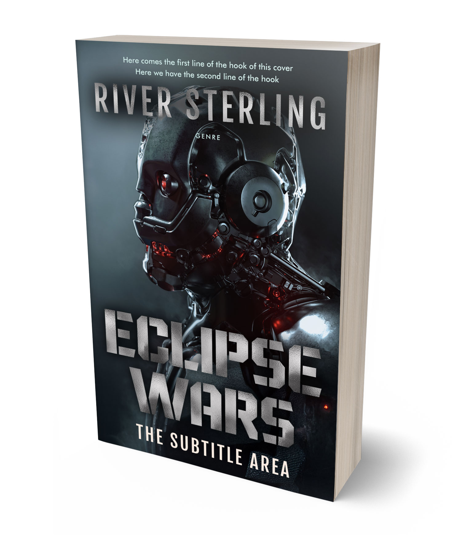 3D view of Premade Science Fiction Book Cover - Shark #36229 | BookCoverZone
