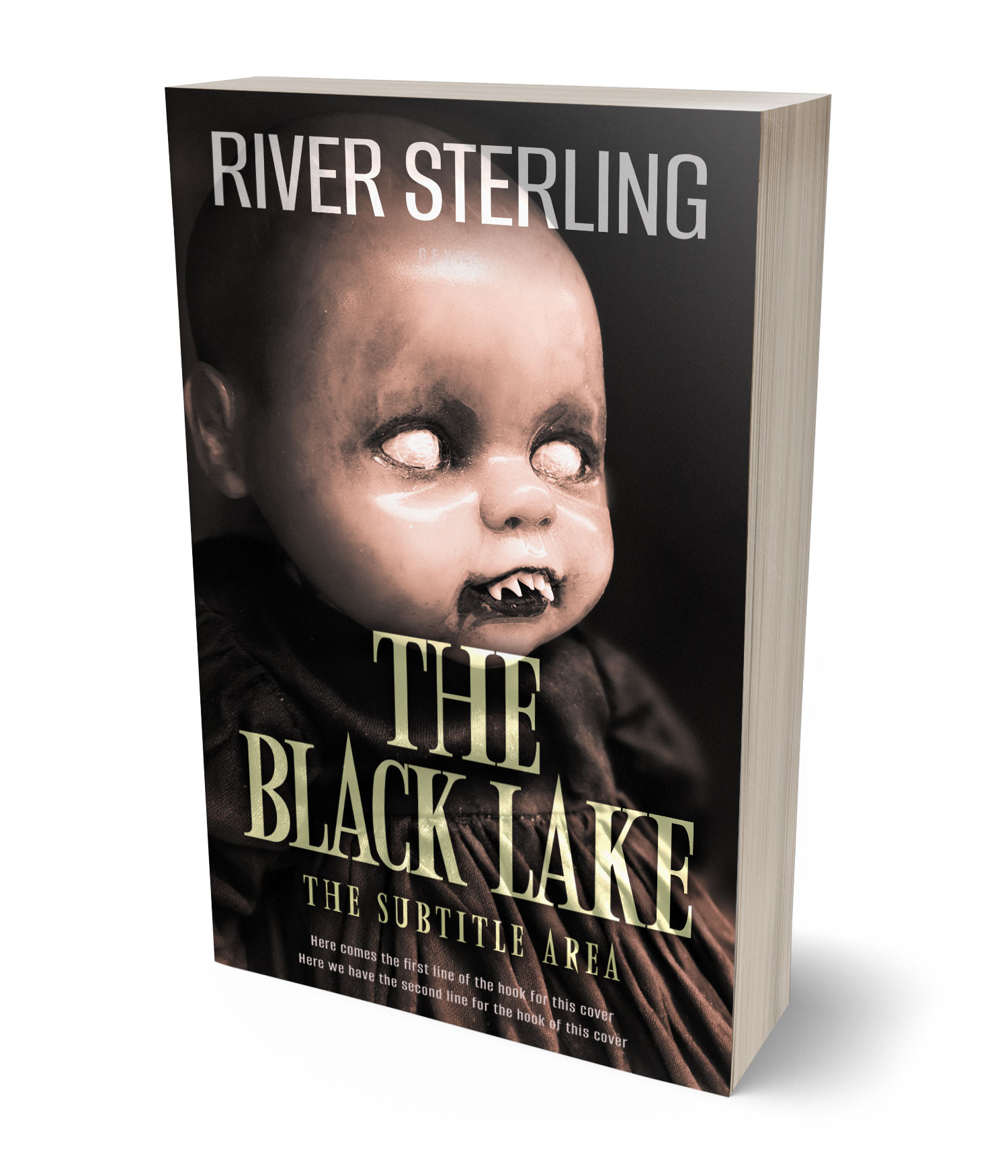 3D view of Premade Horror Book Cover - Vanilla #36281 | BookCoverZone*