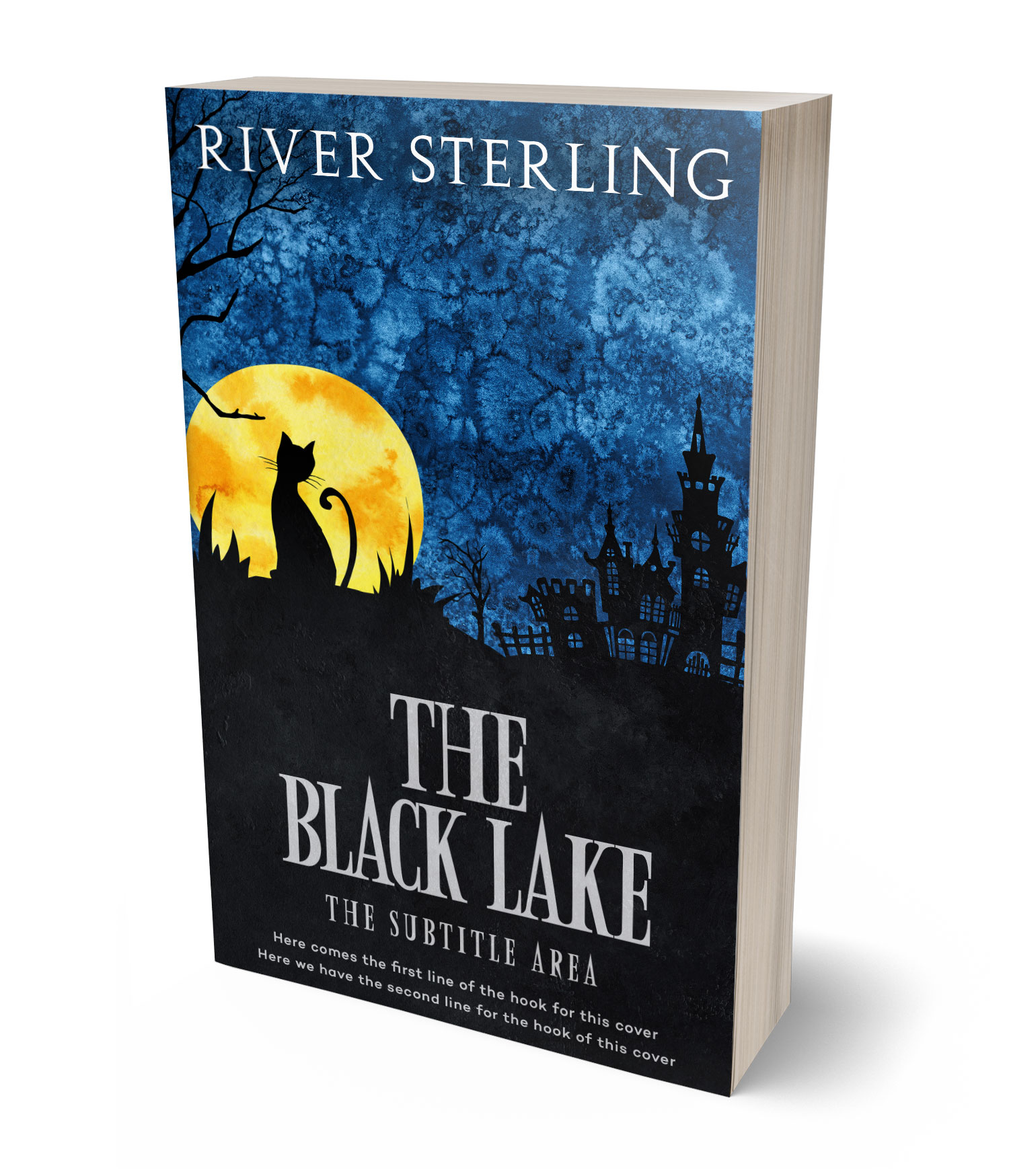 3D view of Premade Horror Book Cover - Big Stone #36301 | BookCoverZone*