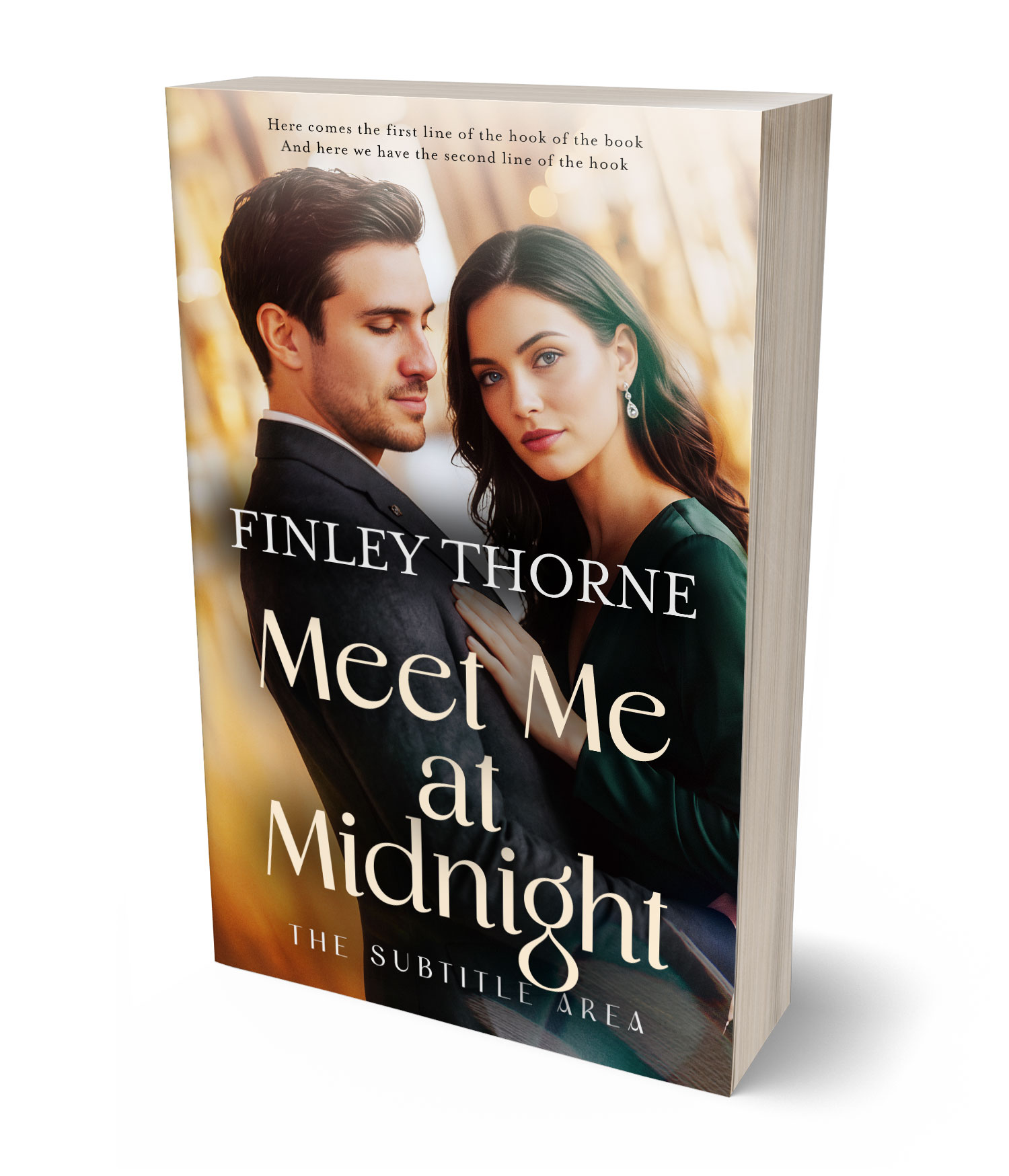 3D view of Premade Romance Book Cover - Cashmere