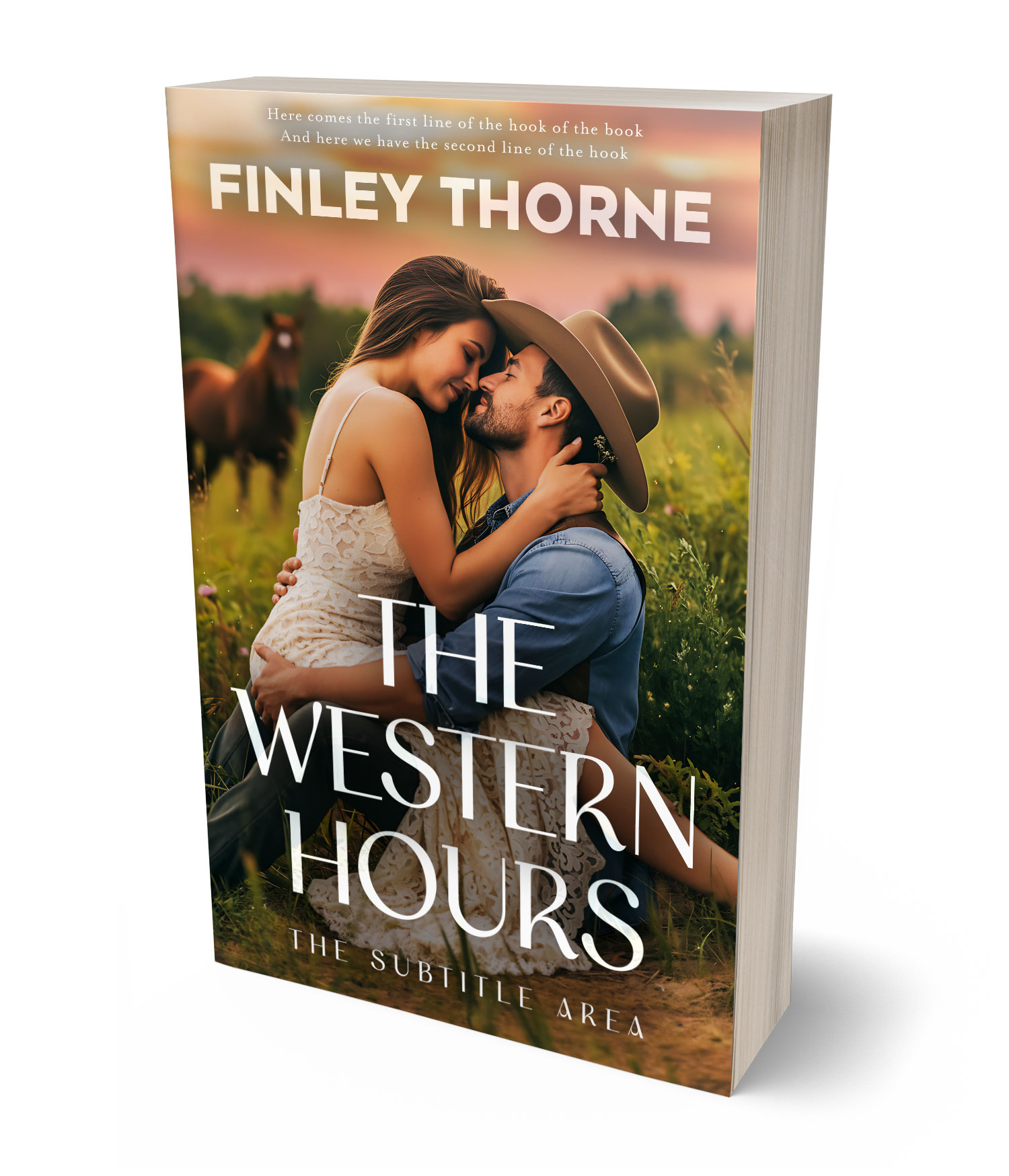 3D view of Premade Romance Book Cover - Lisbon Brown