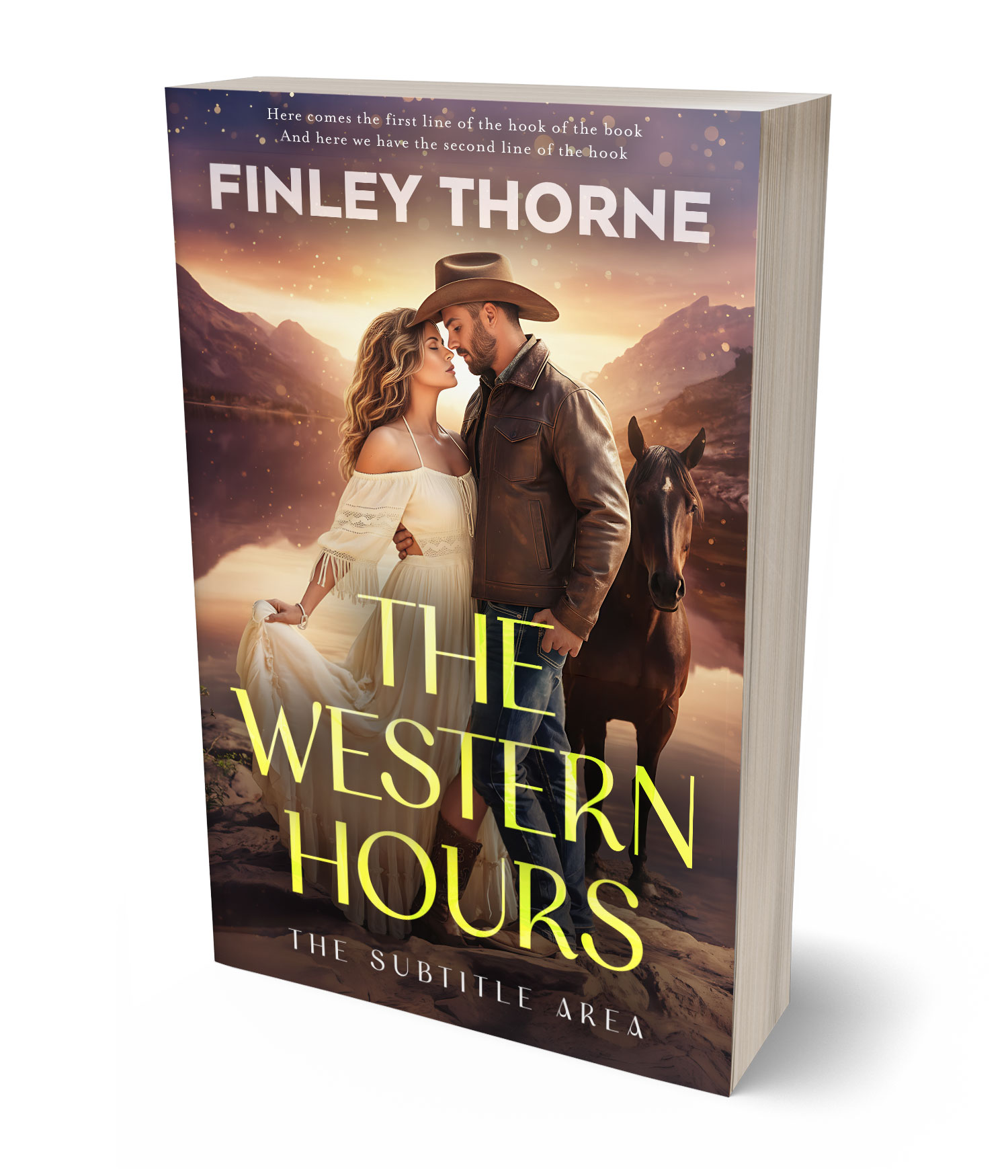 3D view of Premade Western Book Cover - Rock