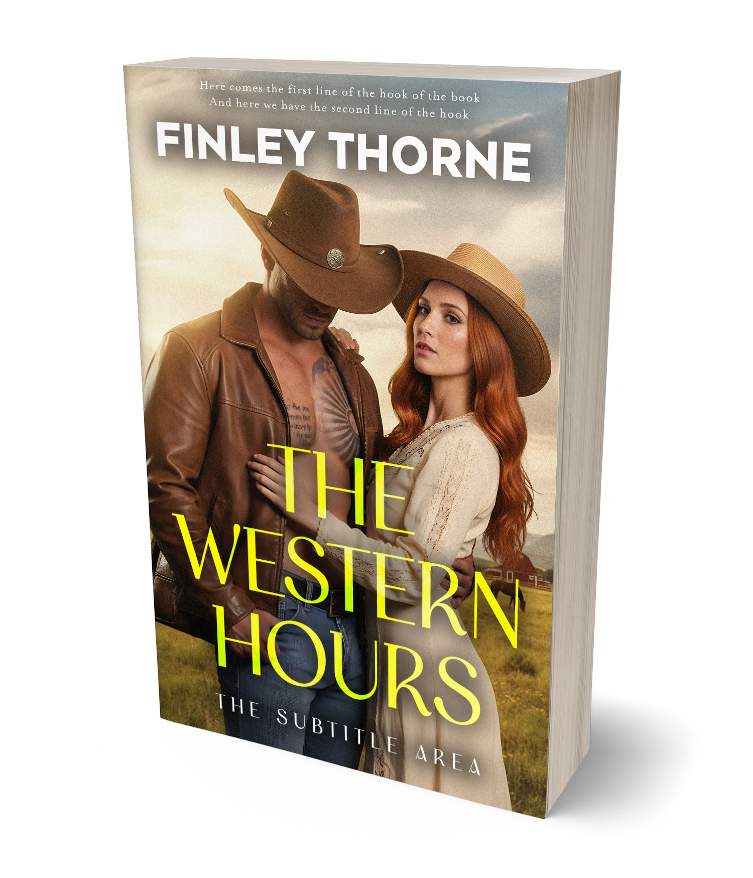3D view of Premade Western Book Cover - Roman Coffee