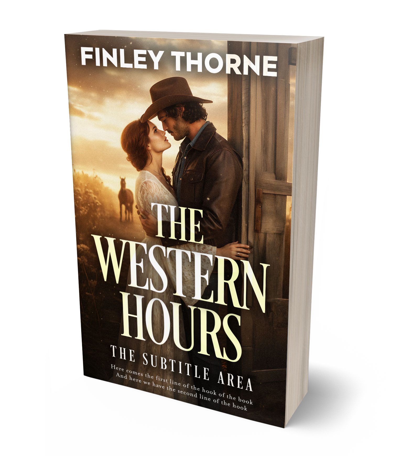 3D view of Premade Western Book Cover - Zombie