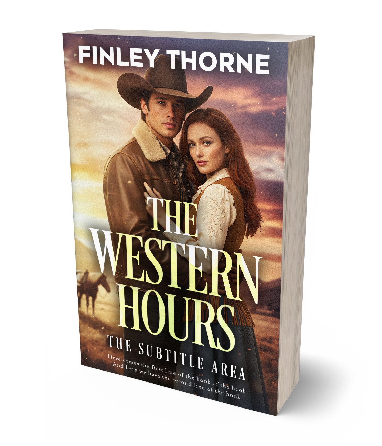 3D view of Premade Western Book Cover - Zombie