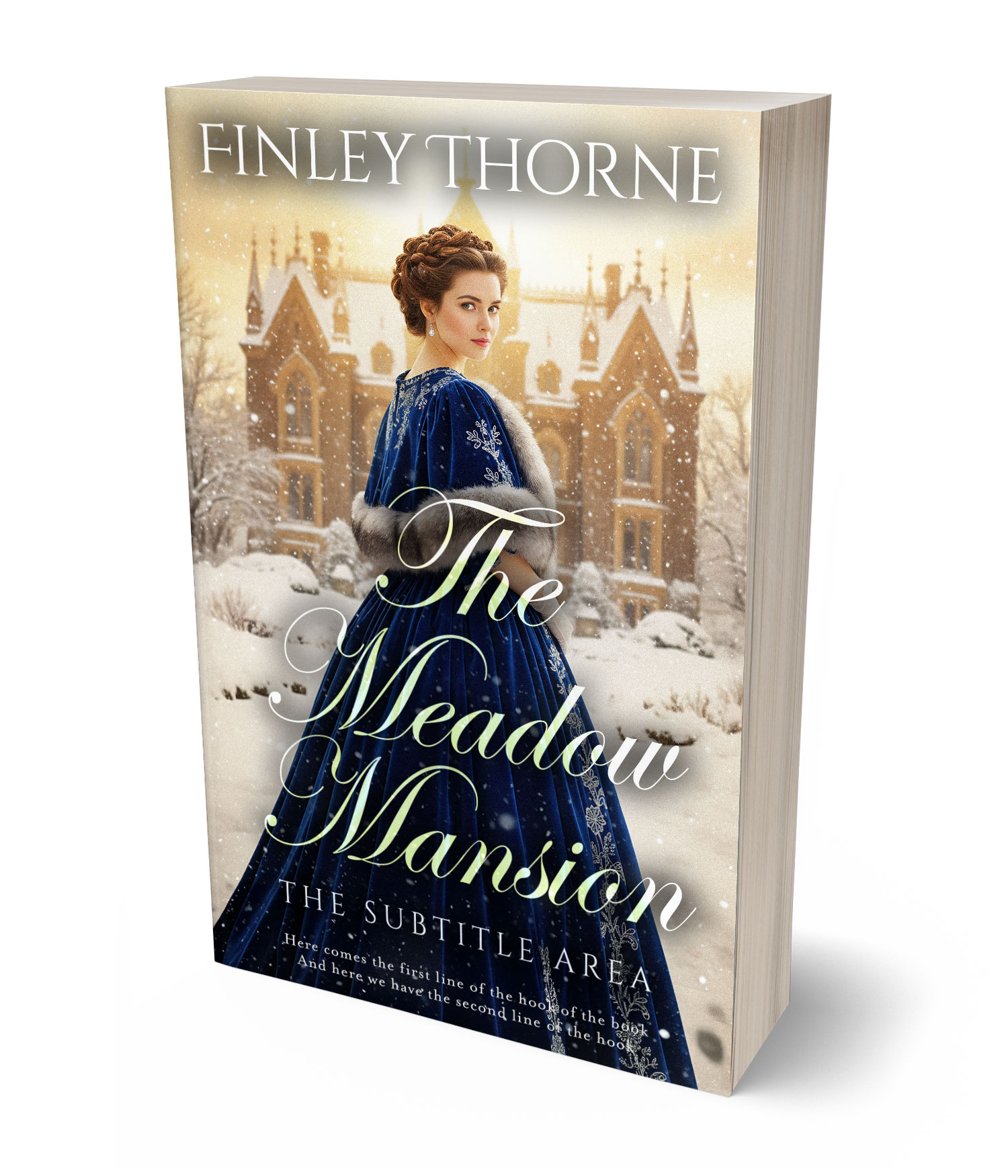 3D view of Premade Historical Book Cover - Vanilla
