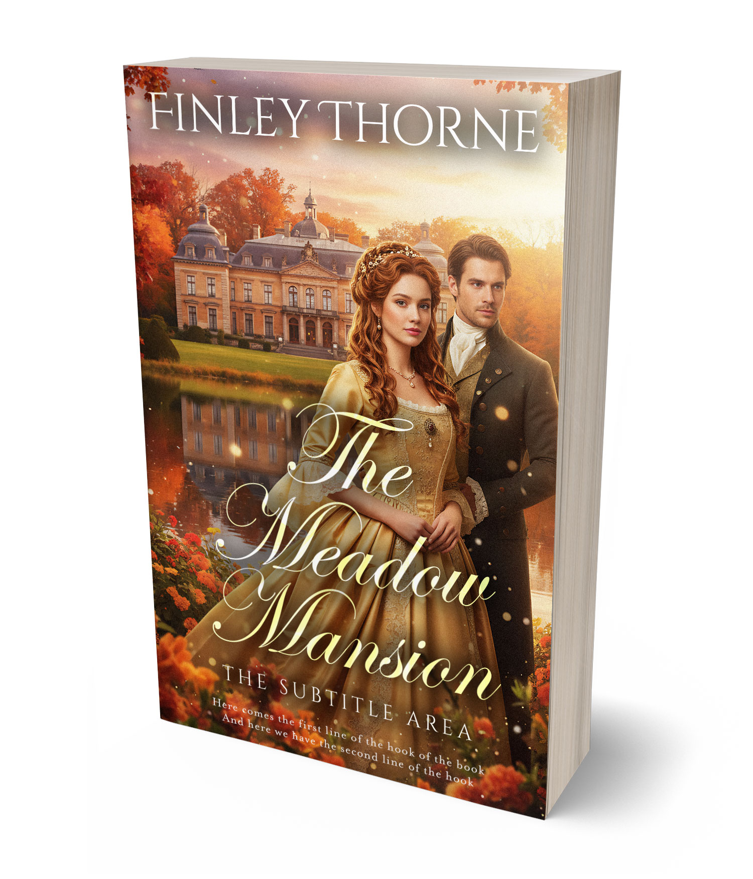 3D view of Premade Historical Book Cover - Old Copper