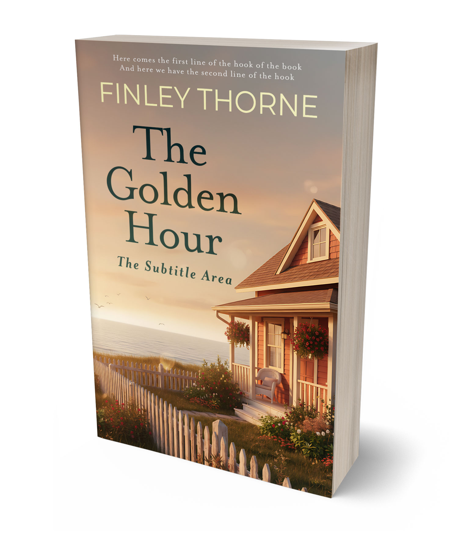 3D view of Premade Literary Fiction Book Cover - Indian Khaki
