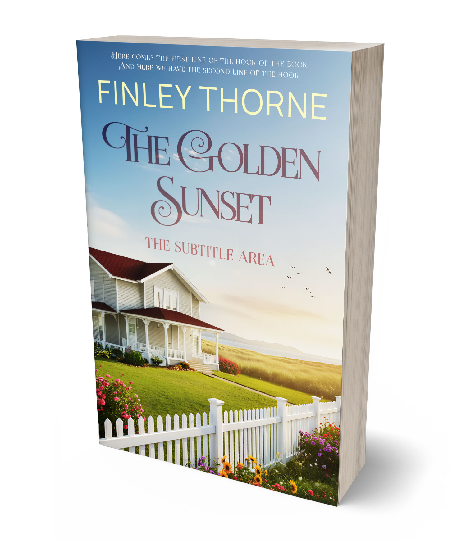 3D view of Premade Literary Fiction Book Cover - Pumice
