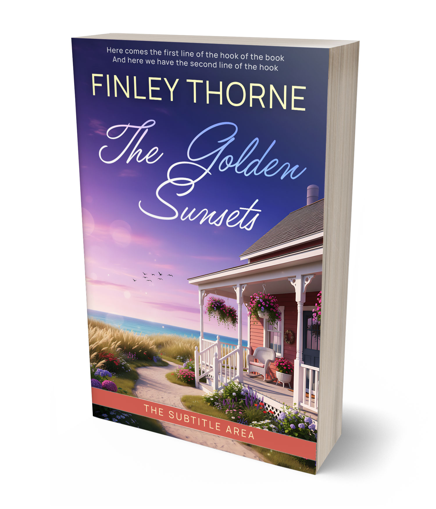 3D view of Premade Romance Book Cover - Martinique