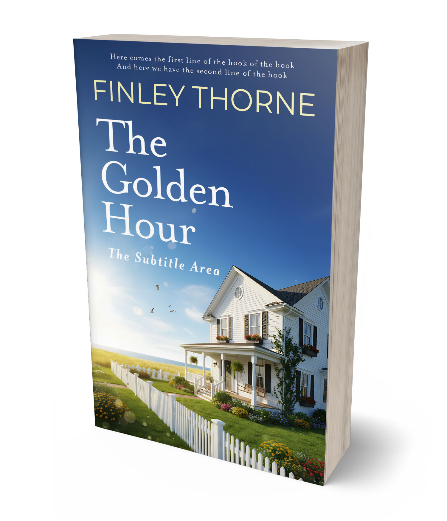 3D view of Premade Literary Fiction Book Cover - East Bay