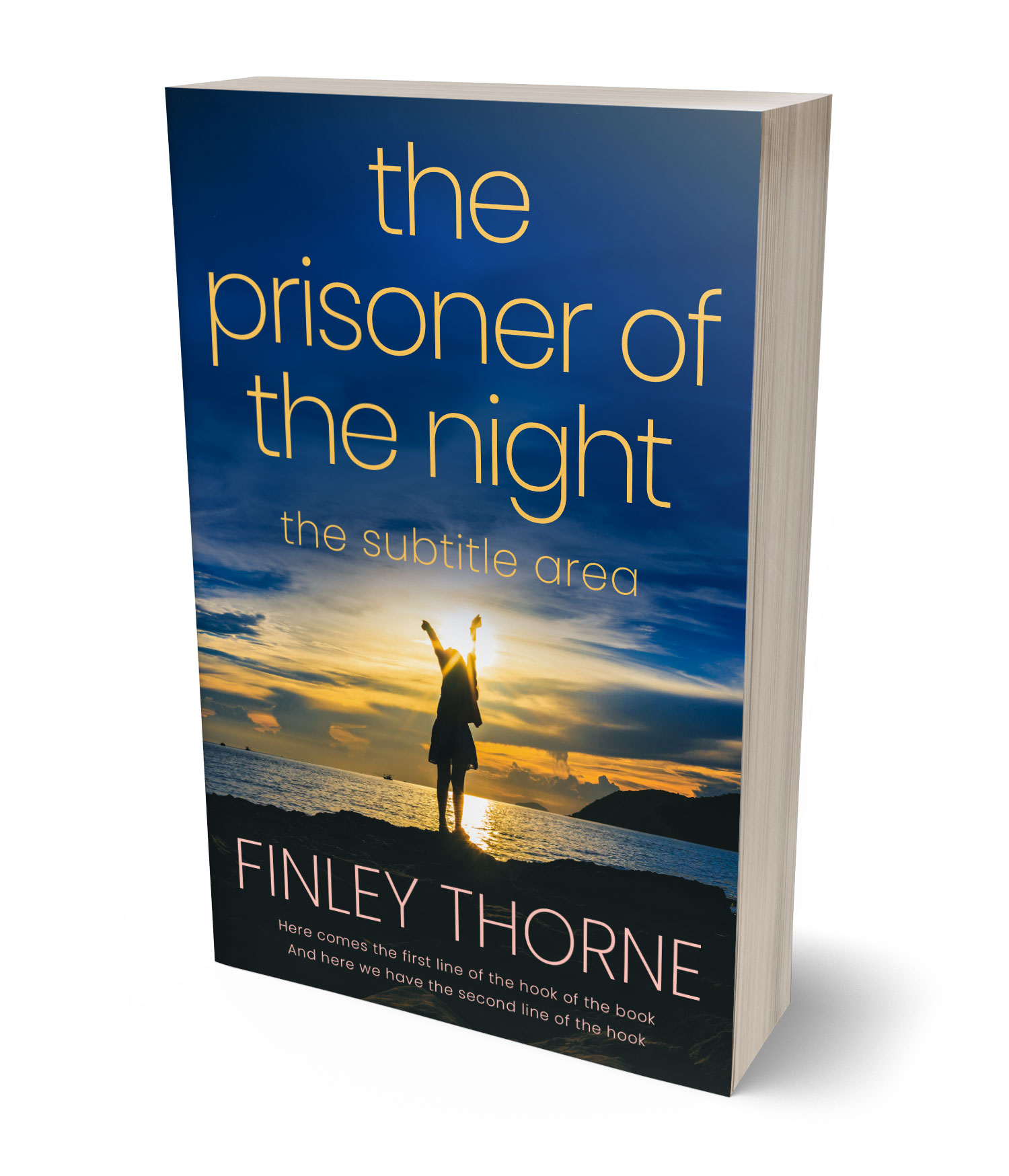 3D view of Premade Nonfiction Book Cover - Laser