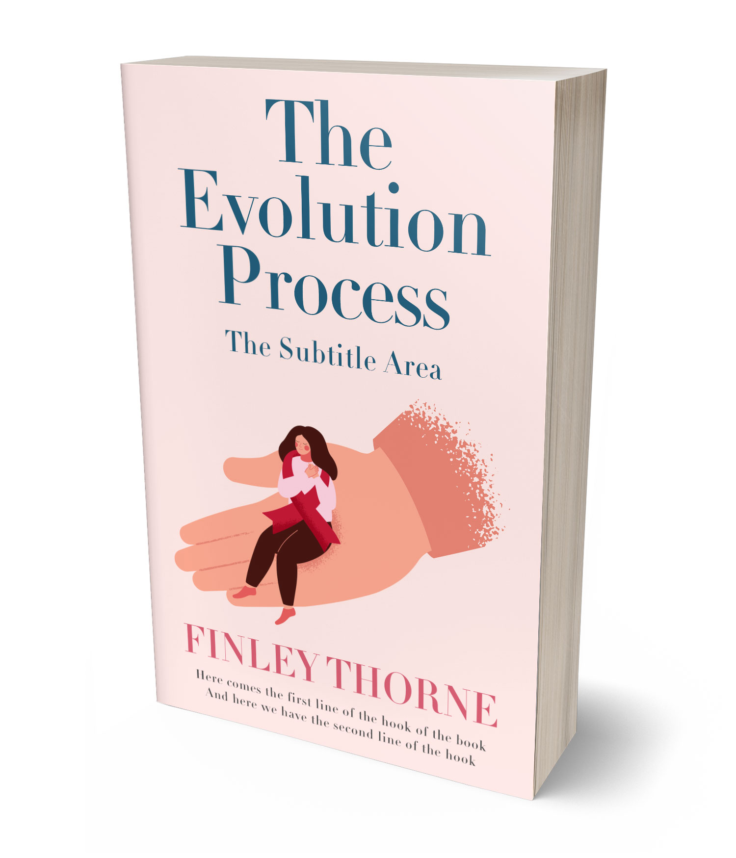 3D view of Premade Health & Mind & Body Book Cover - Champagne