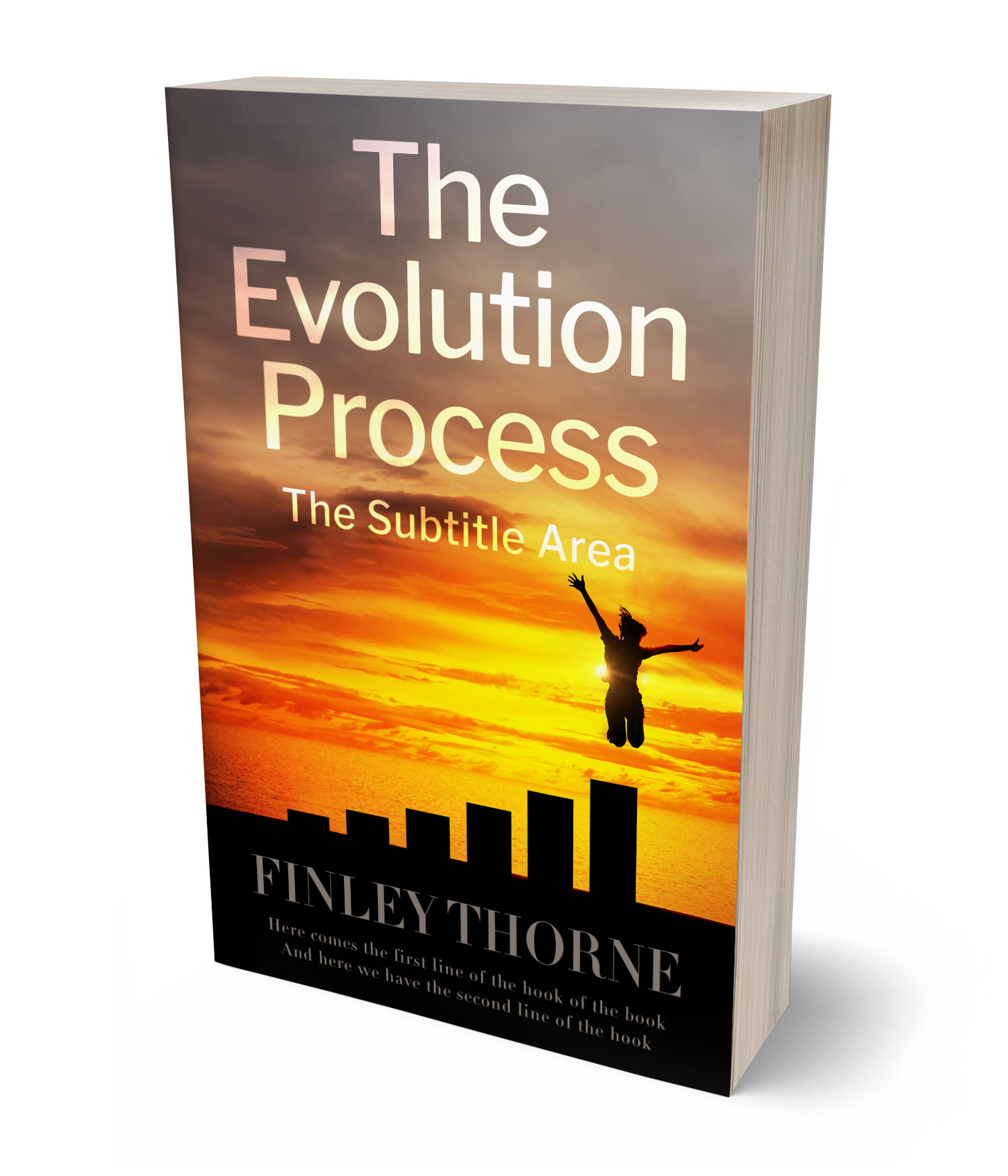 3D view of Premade Self-Improvement & Self-Help Book Cover - Roman Coffee