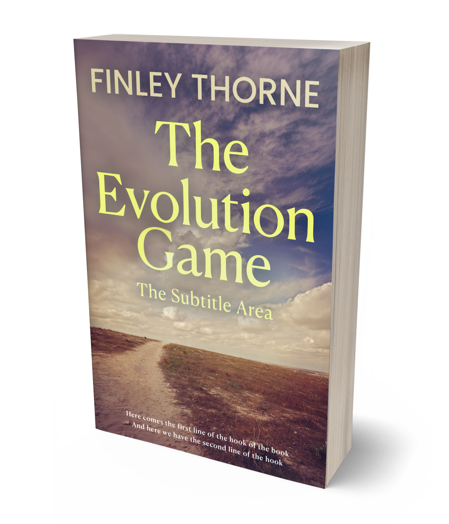 3D view of Premade Nonfiction Book Cover - Spicy Pink