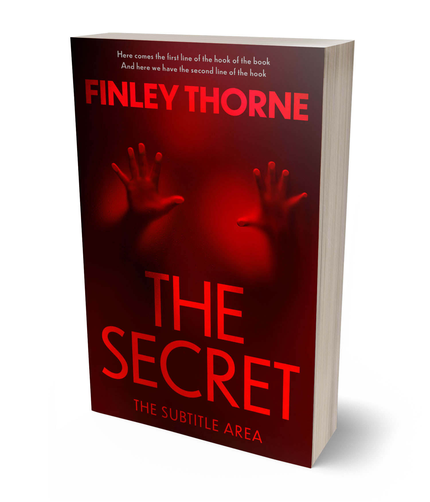 3D view of Premade Mystery & Thriller & Suspense Book Cover - Burnt Maroon