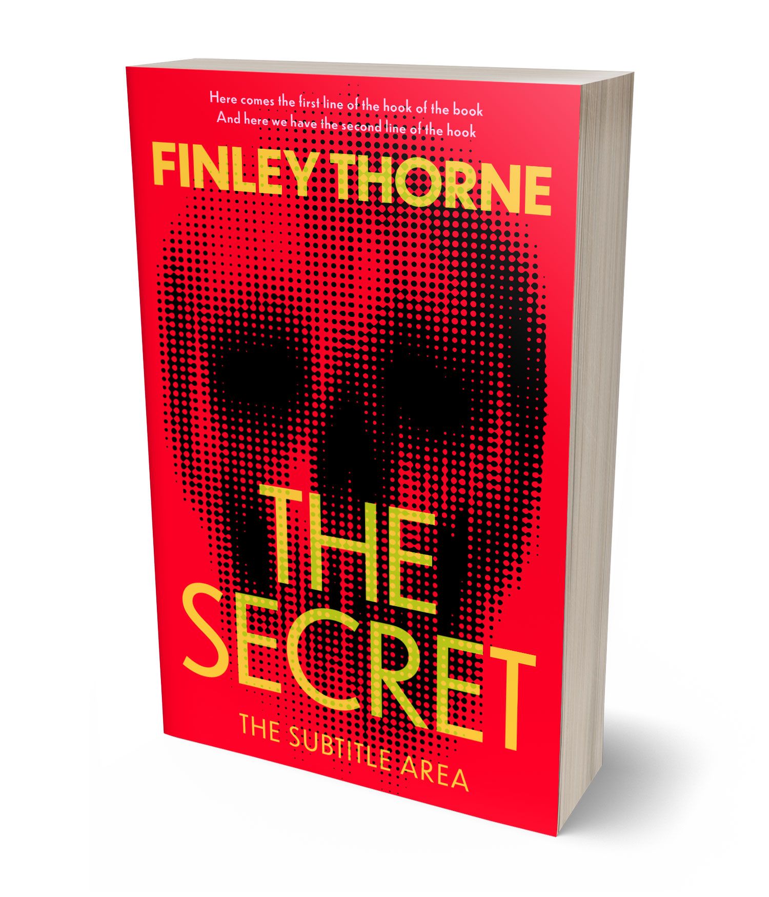 3D view of Premade Mystery & Thriller & Suspense Book Cover - Torch Red