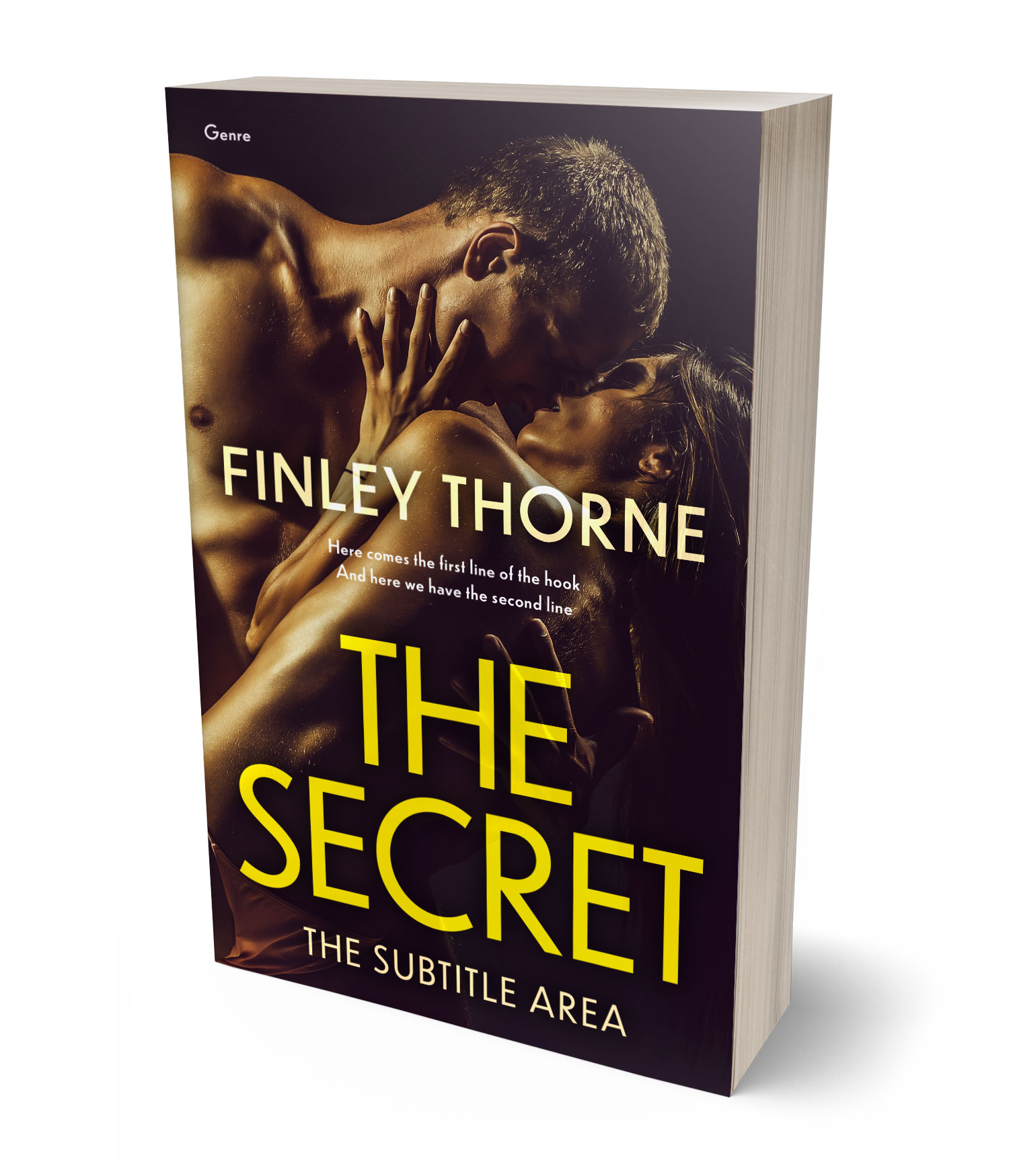 3D view of Premade Erotica Book Cover - Old Gold
