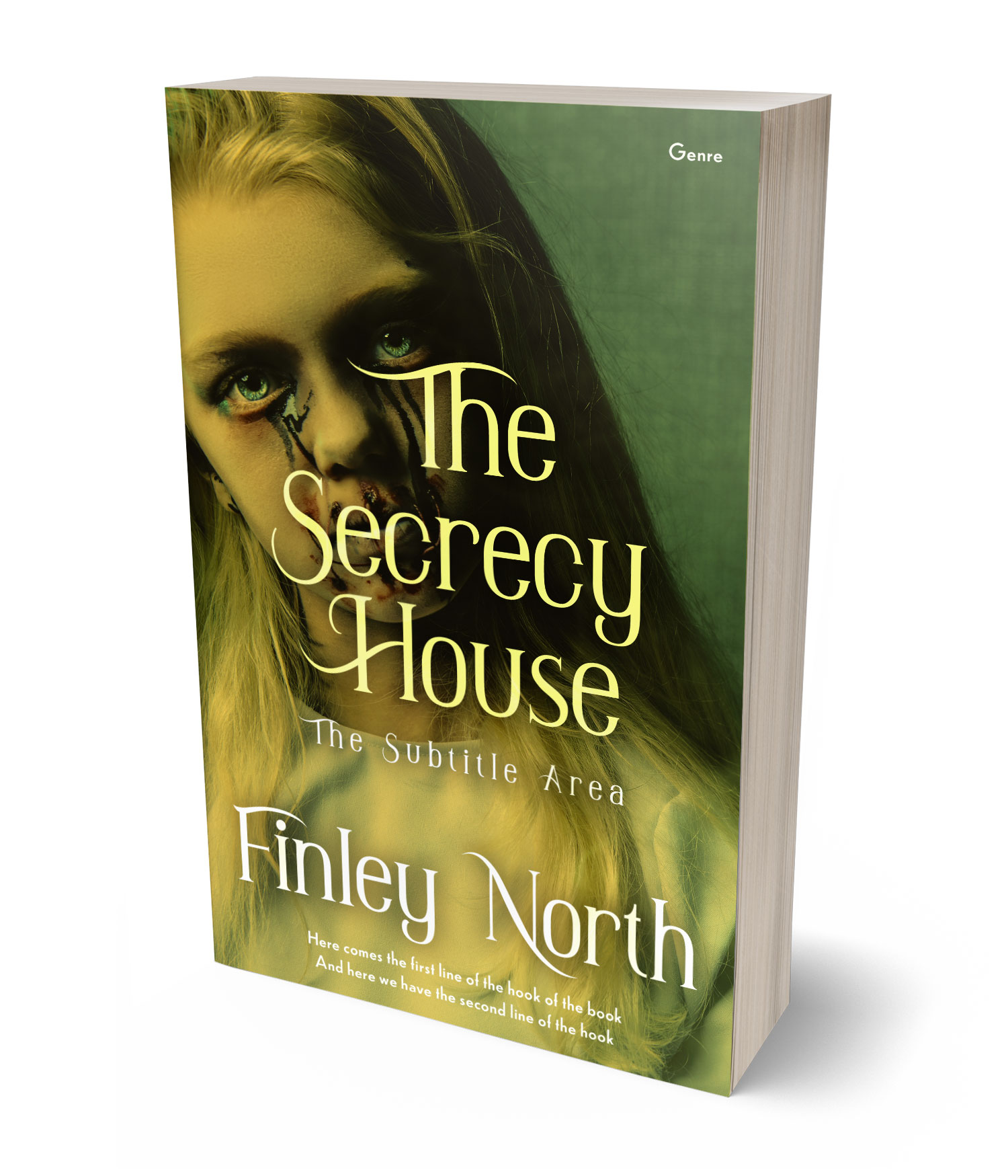 3D view of Premade Mystery & Thriller & Suspense Book Cover - Thatch Green