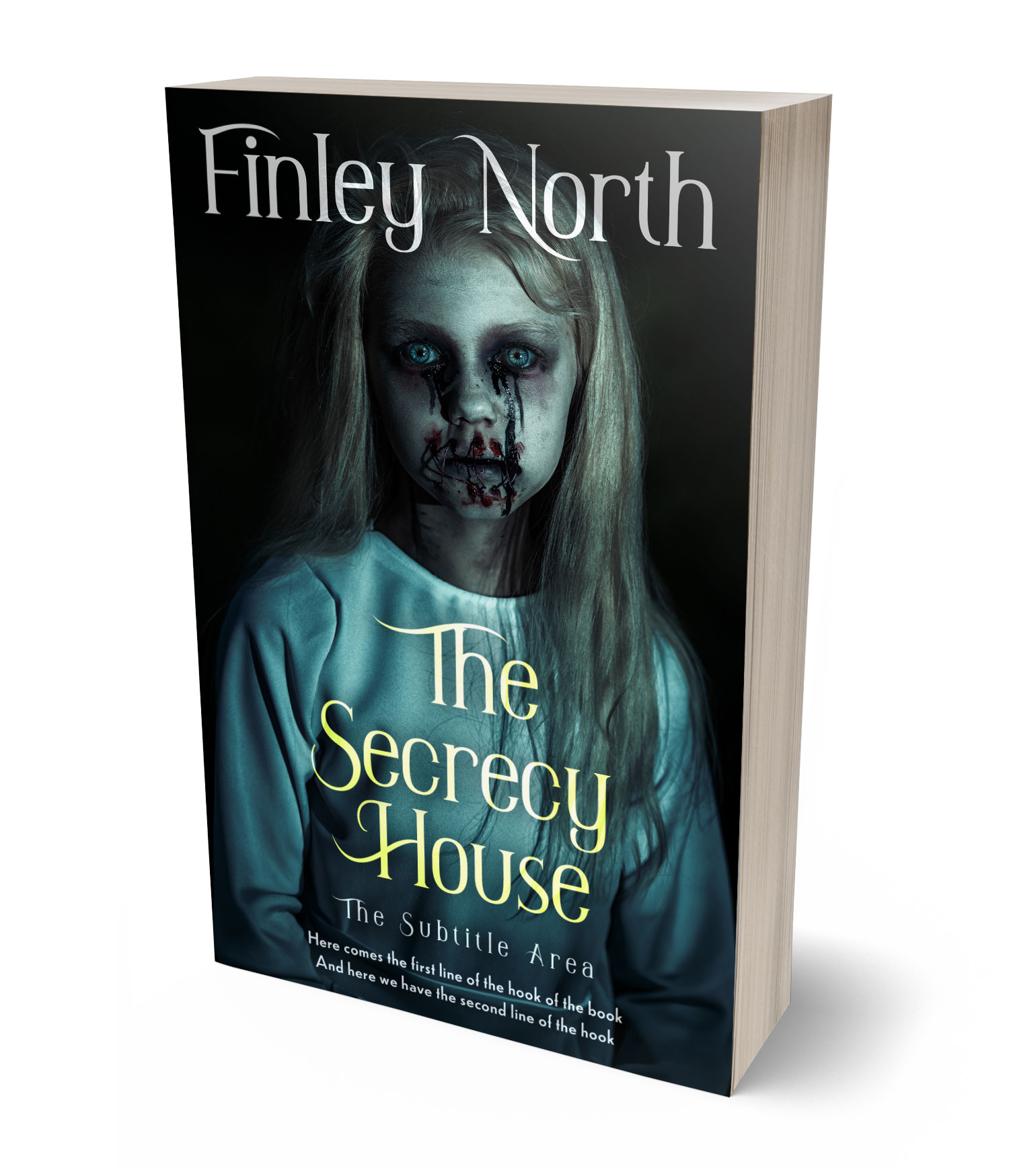 3D view of Premade Horror Book Cover - Mirage #36440 | BookCoverZone