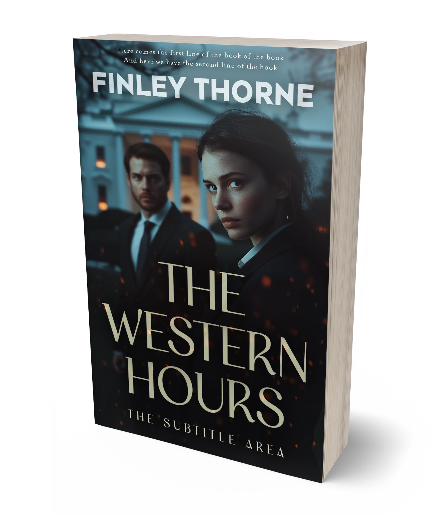 3D view of Premade Mystery & Thriller & Suspense Book Cover - Shark