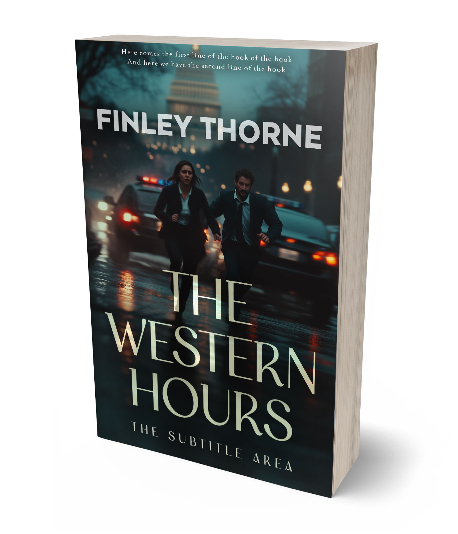 3D view of Premade Mystery & Thriller & Suspense Book Cover - Outer Space
