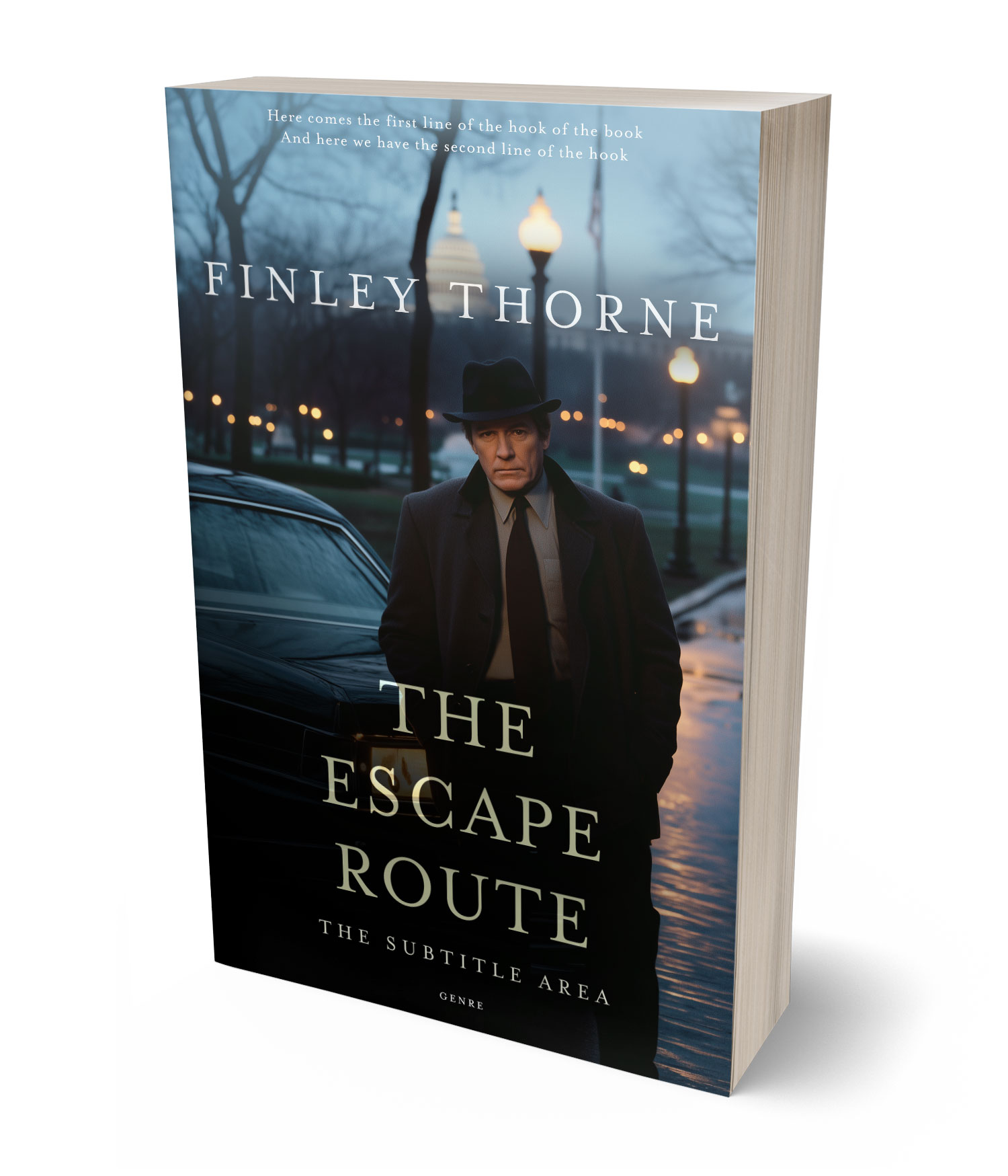 3D view of Premade Mystery & Thriller & Suspense Book Cover - Shark #36481 | BookCoverZone