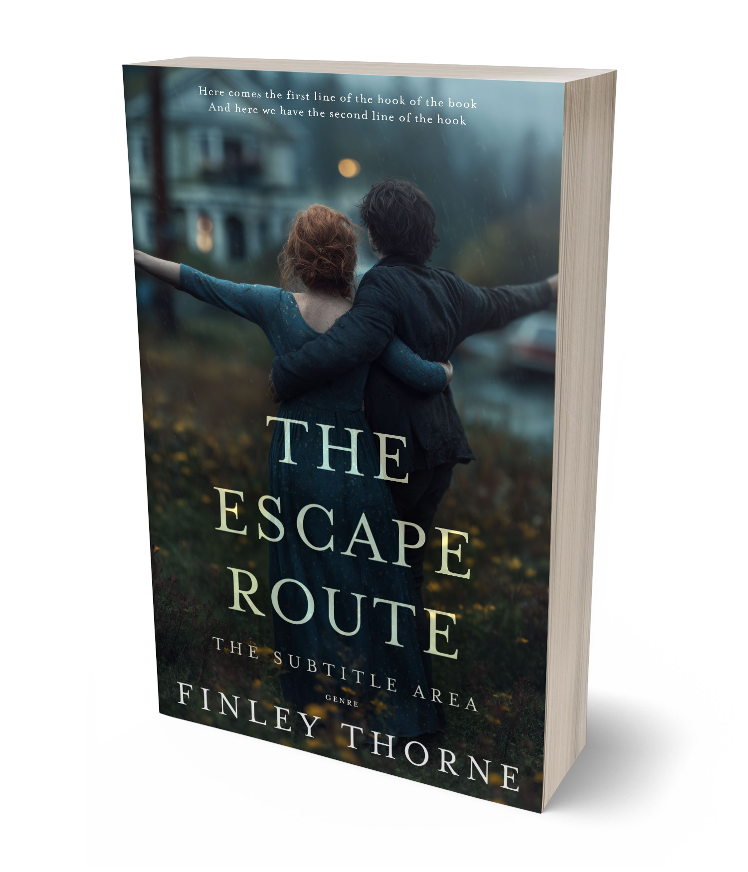 3D view of Premade Mystery & Thriller & Suspense Book Cover - Outer Space