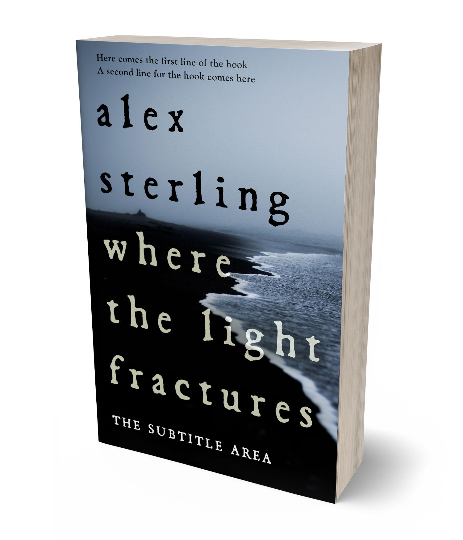 3D view of Premade Mystery & Thriller & Suspense Book Cover - Gull Gray