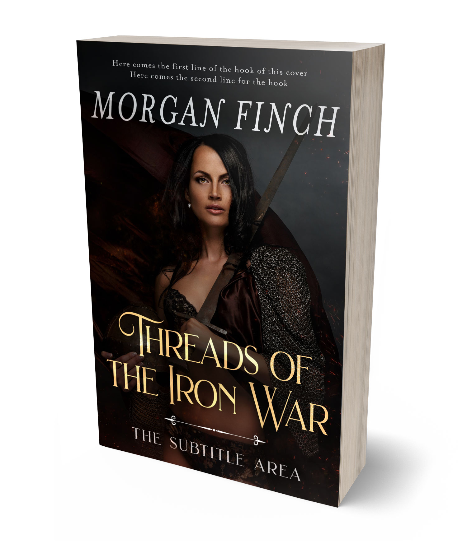3D view of Premade Fantasy Book Cover - Cocoa Brown