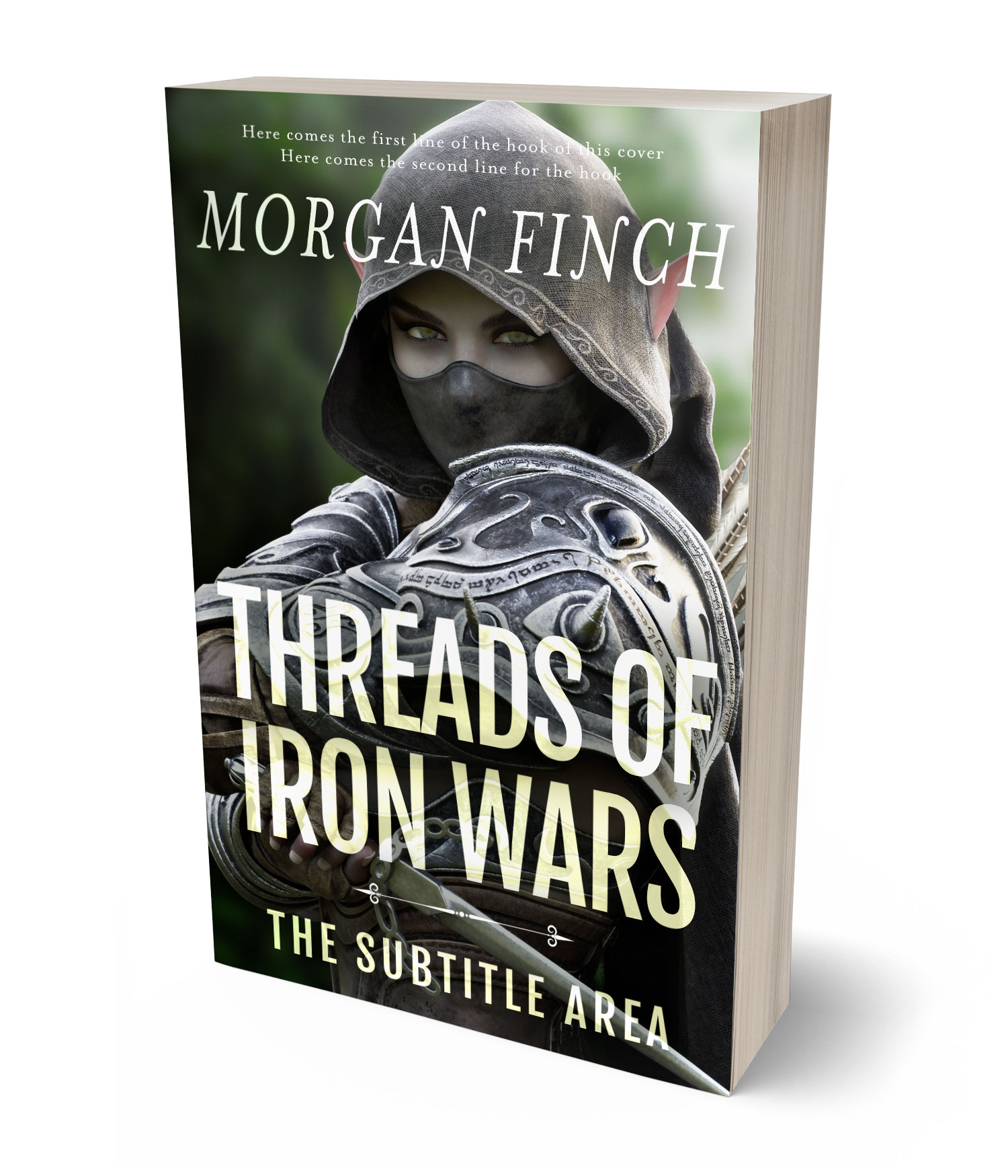 3D view of Premade Fantasy Book Cover - Heavy Metal