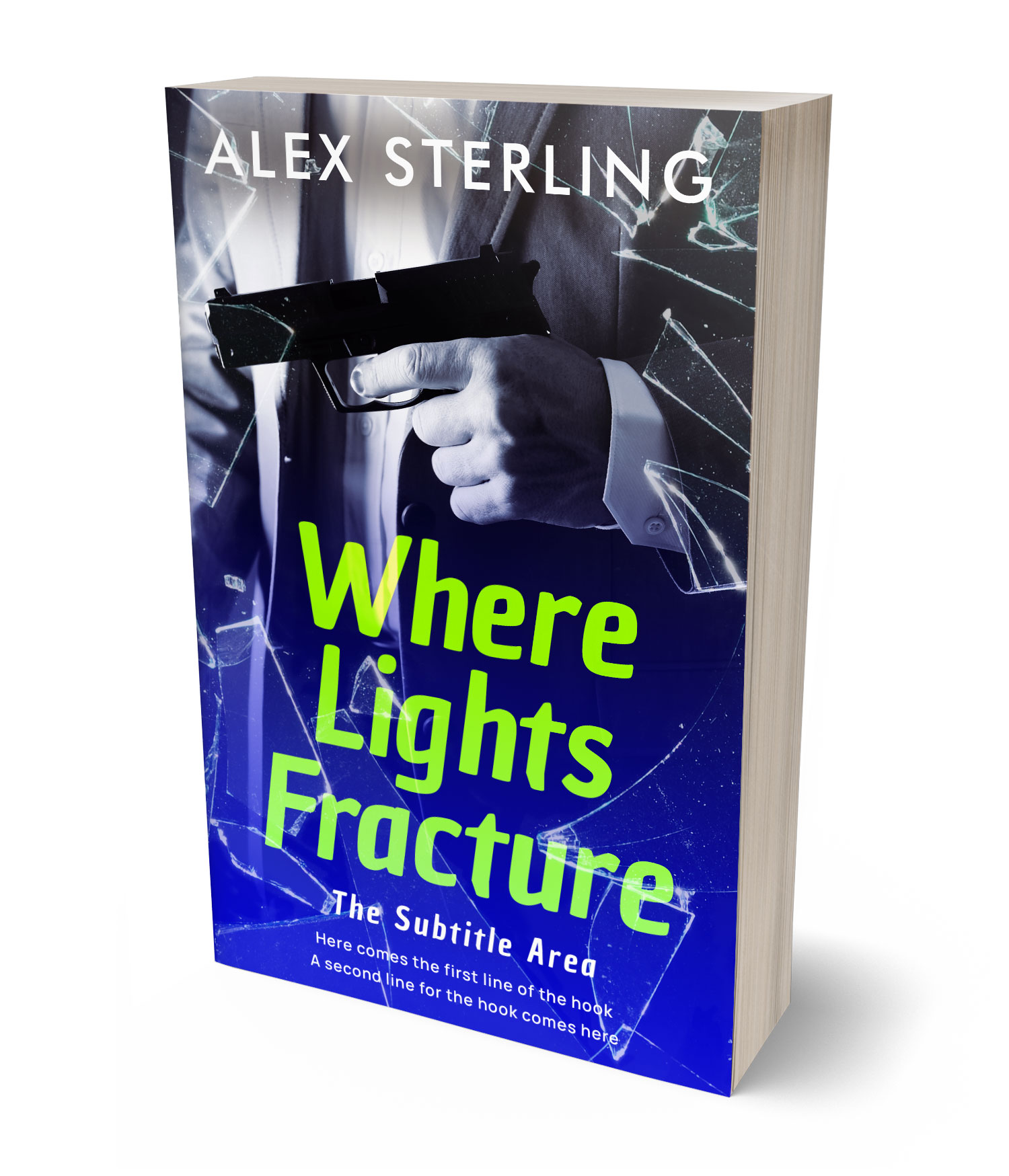 3D view of Premade Mystery & Thriller & Suspense Book Cover - Feijoa #36572 | BookCoverZone