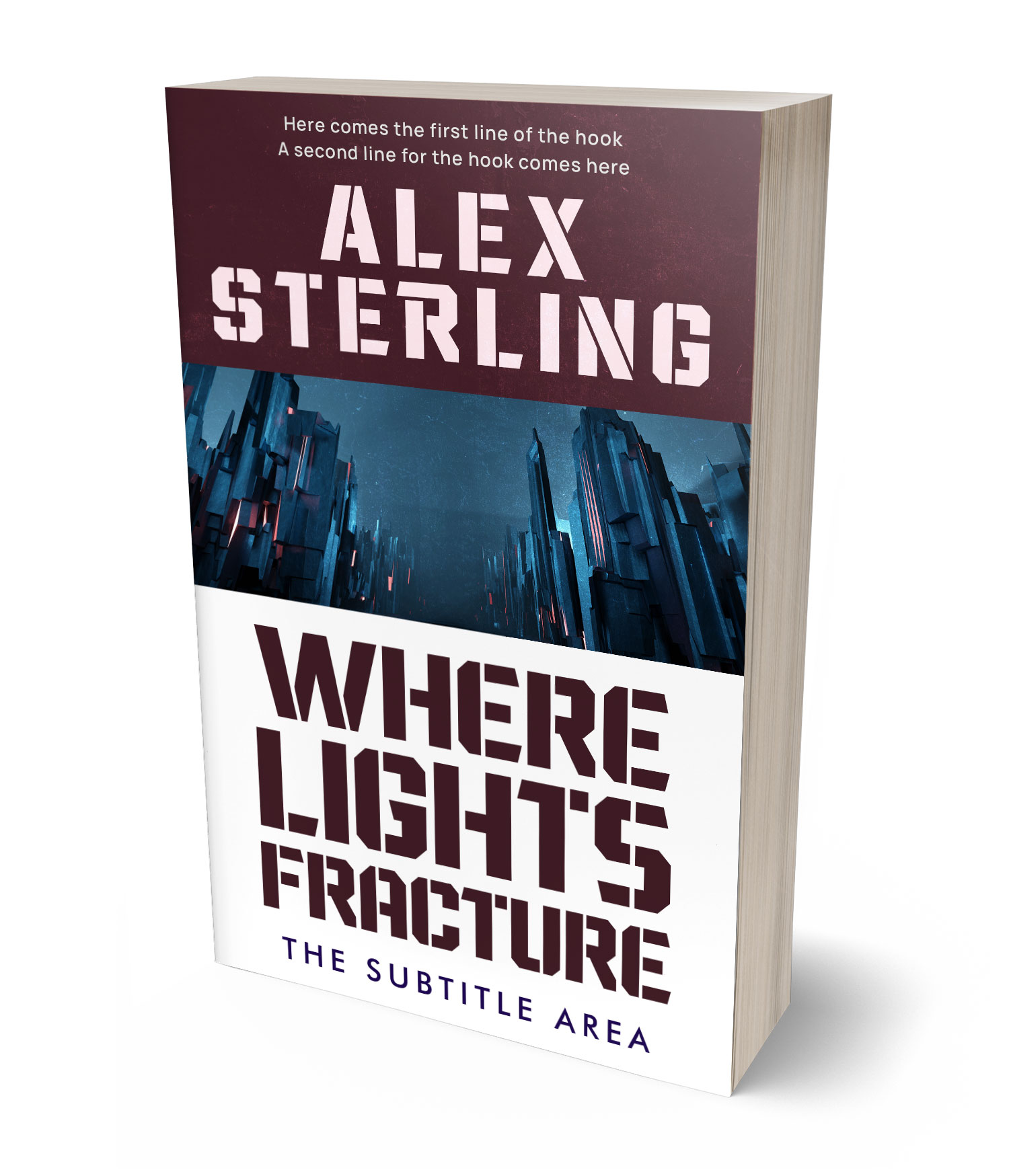 3D view of Premade Science Fiction Book Cover - Blackcurrant