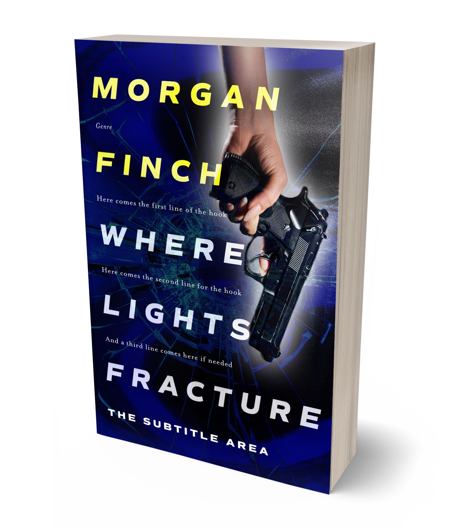 3D view of Premade Mystery & Thriller & Suspense Book Cover - Black #36636 | BookCoverZone