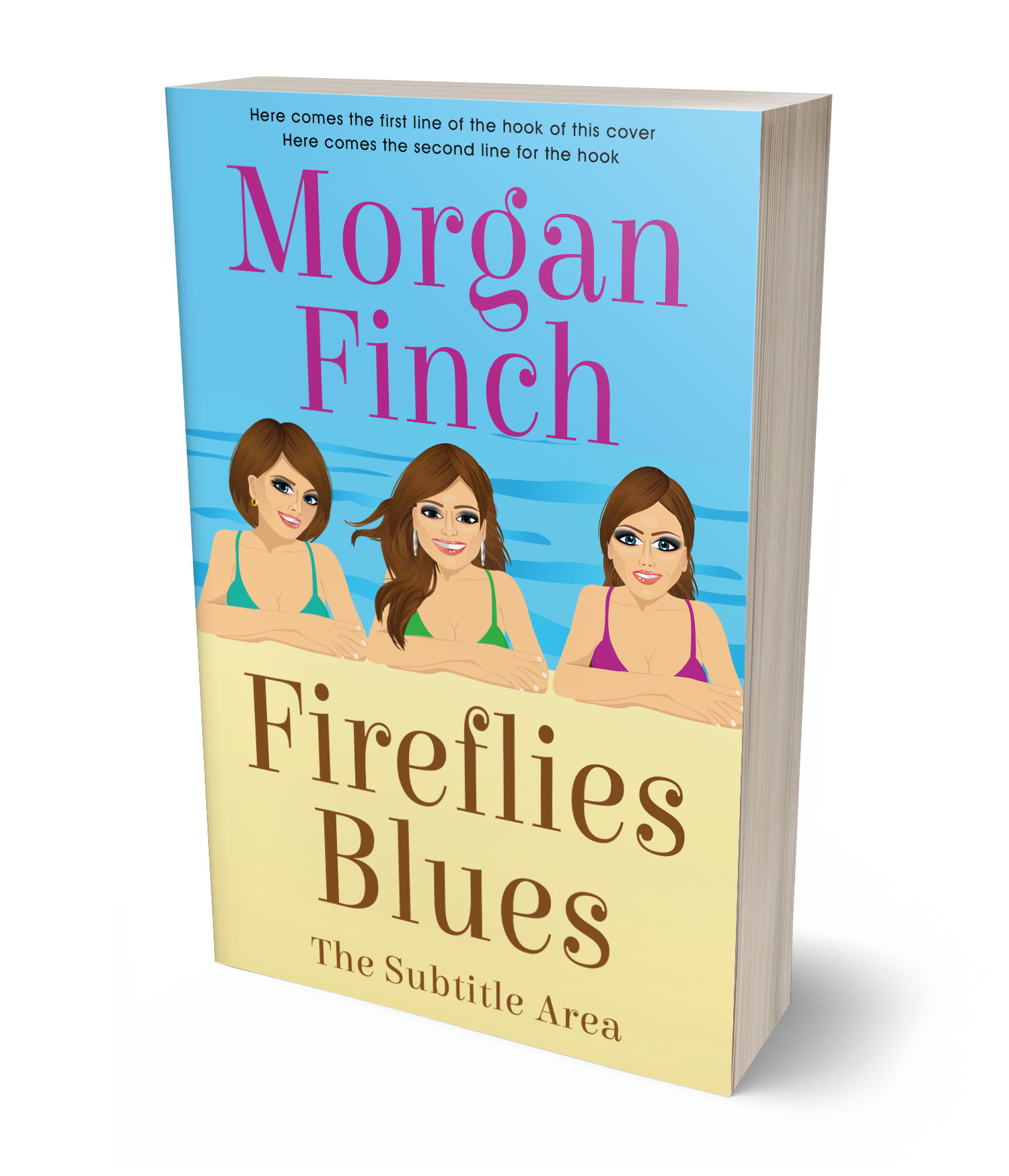 3D view of Premade Chick Lit Book Cover - Gum Leaf #36686 | BookCoverZone