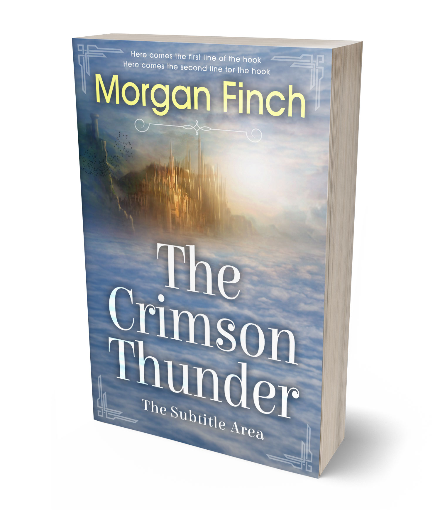 3D view of Premade Fantasy Book Cover - Slate Gray #36708 | BookCoverZone*