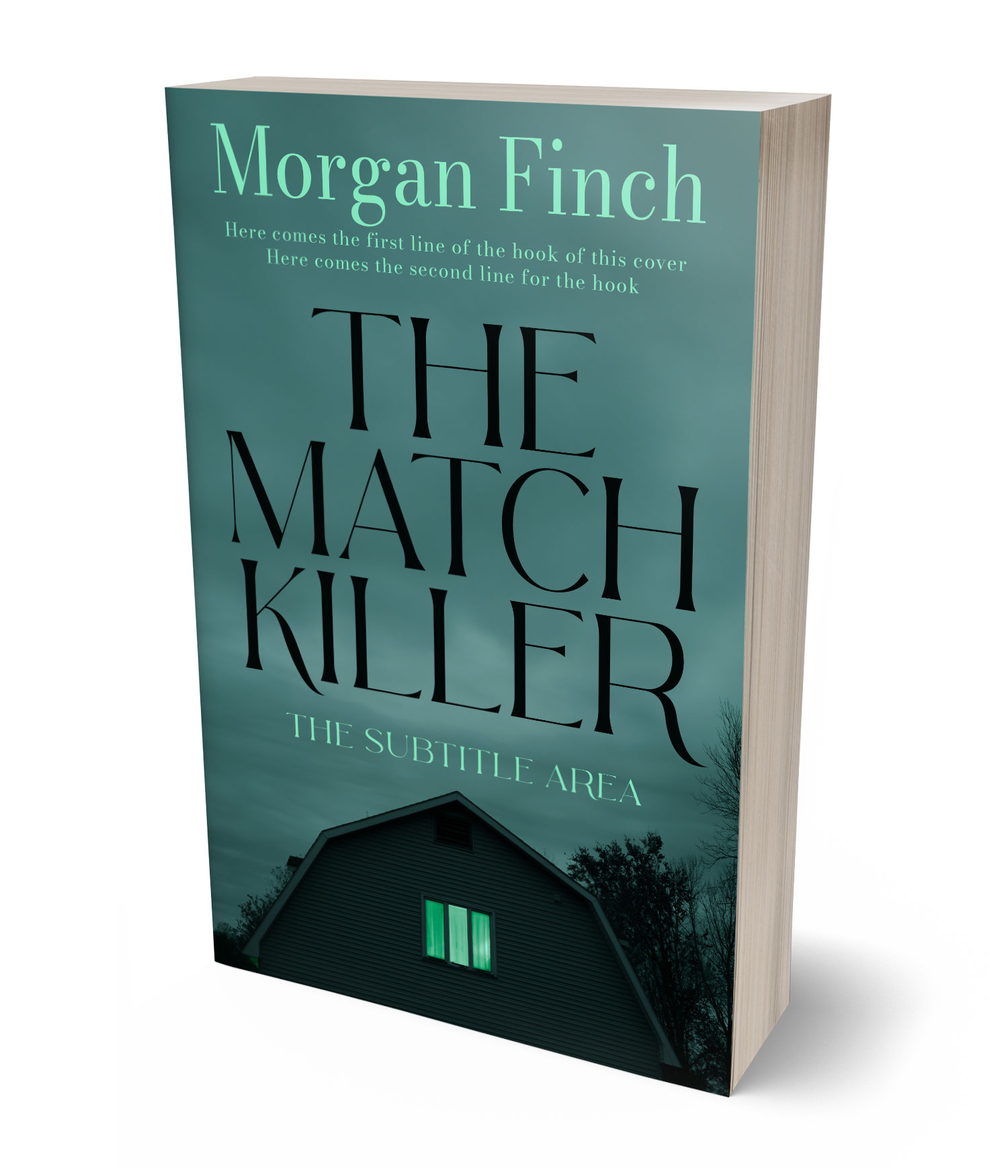 3D view of Premade Mystery & Thriller & Suspense Book Cover - Faded Jade #36767 | BookCoverZone