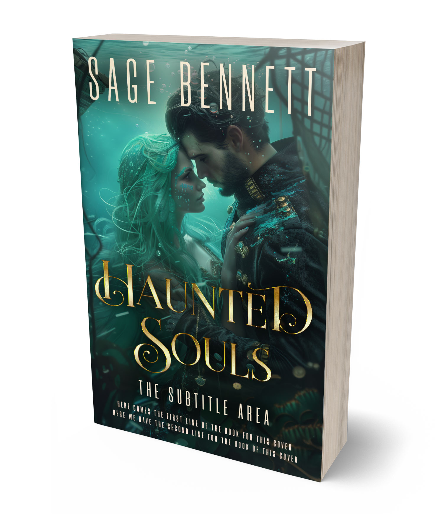 3D view of Premade Fantasy Book Cover - Timber Green #36772 | BookCoverZone