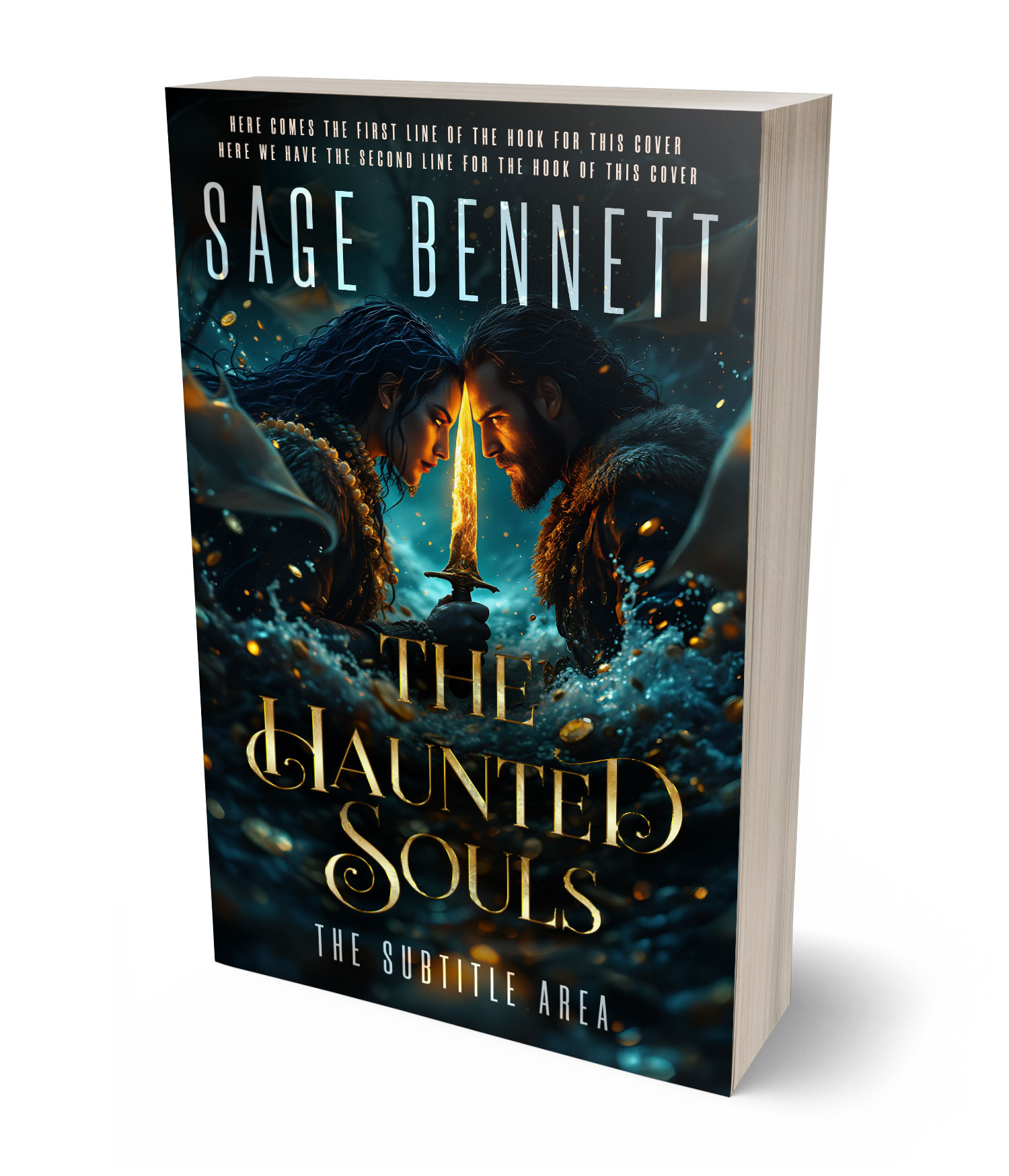 3D view of Premade Fantasy Book Cover - Aztec #36785 | BookCoverZone